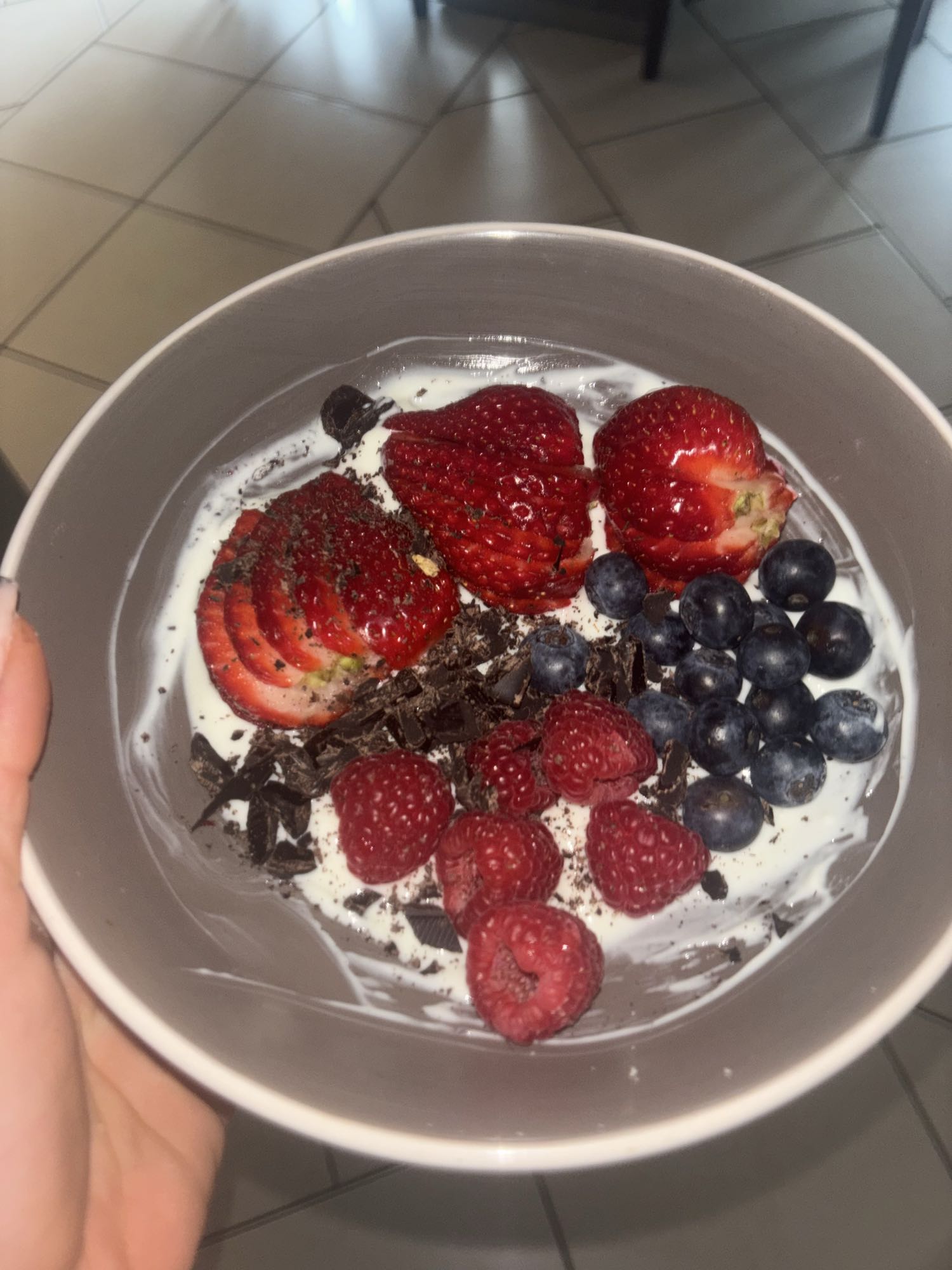 Bol yaourt fruits chocolat