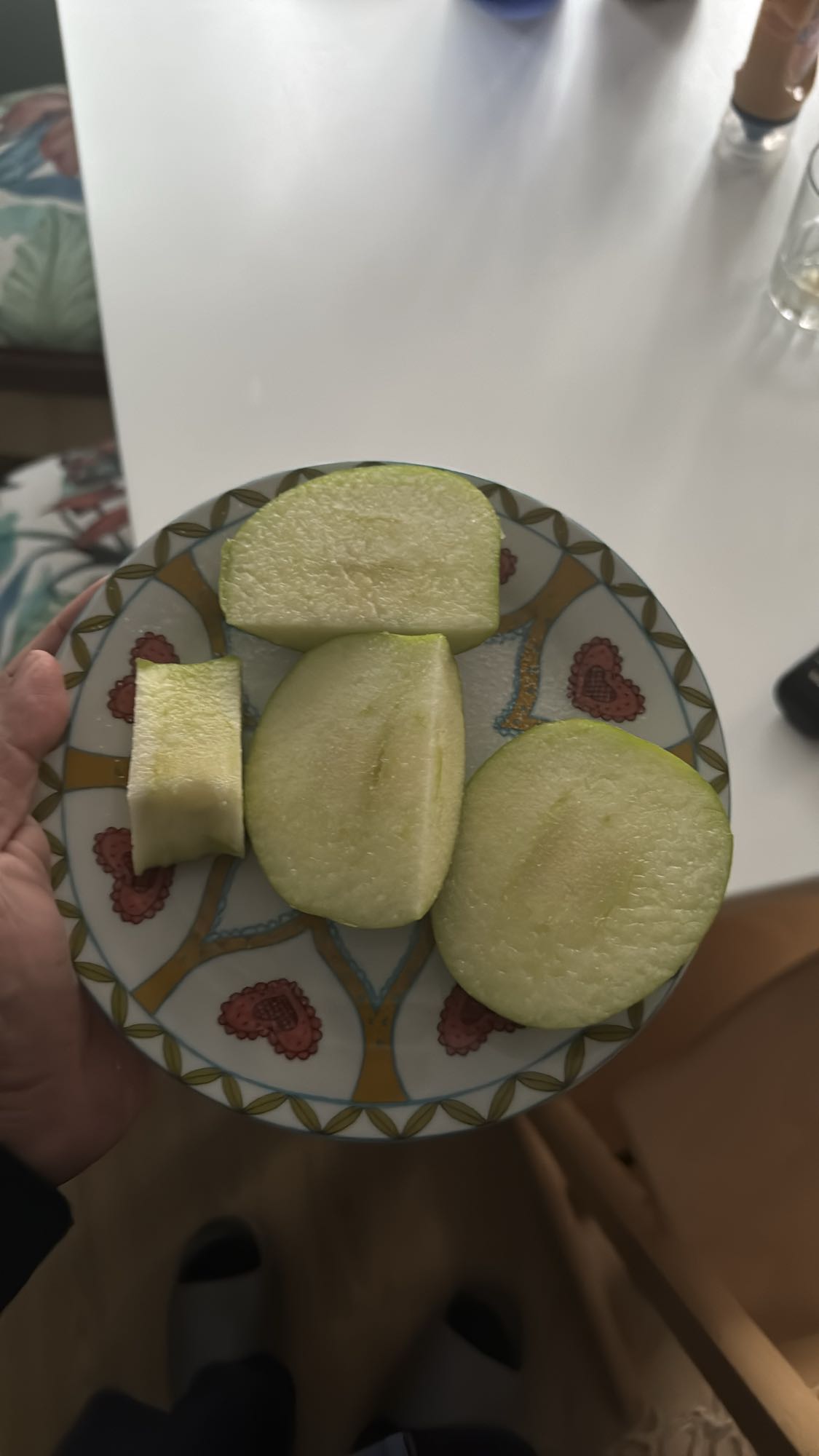 Manzana verde en rodajas