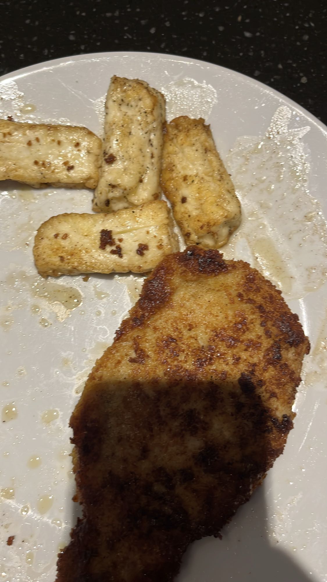 Stekt kyckling och halloumi