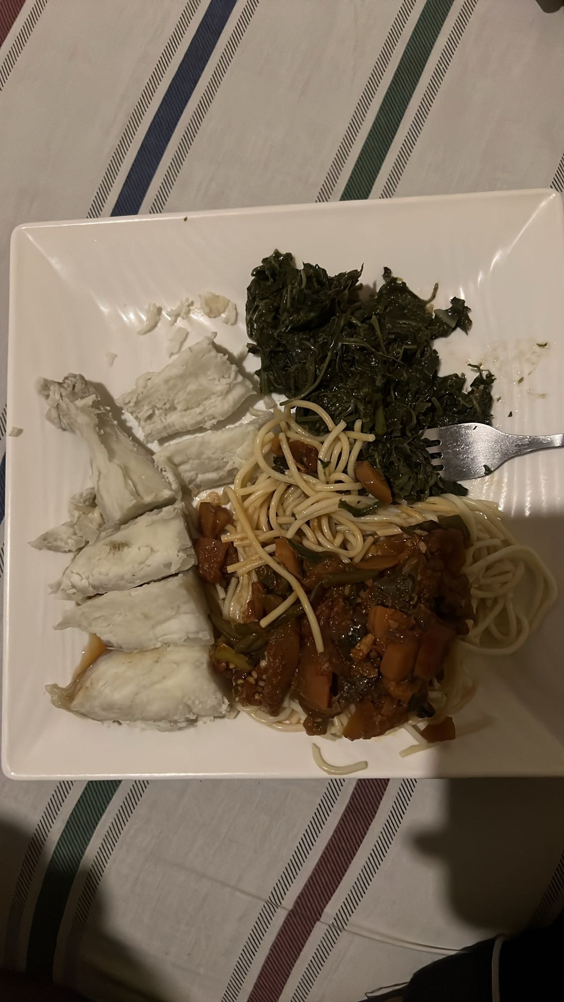 Fish, greens & pasta