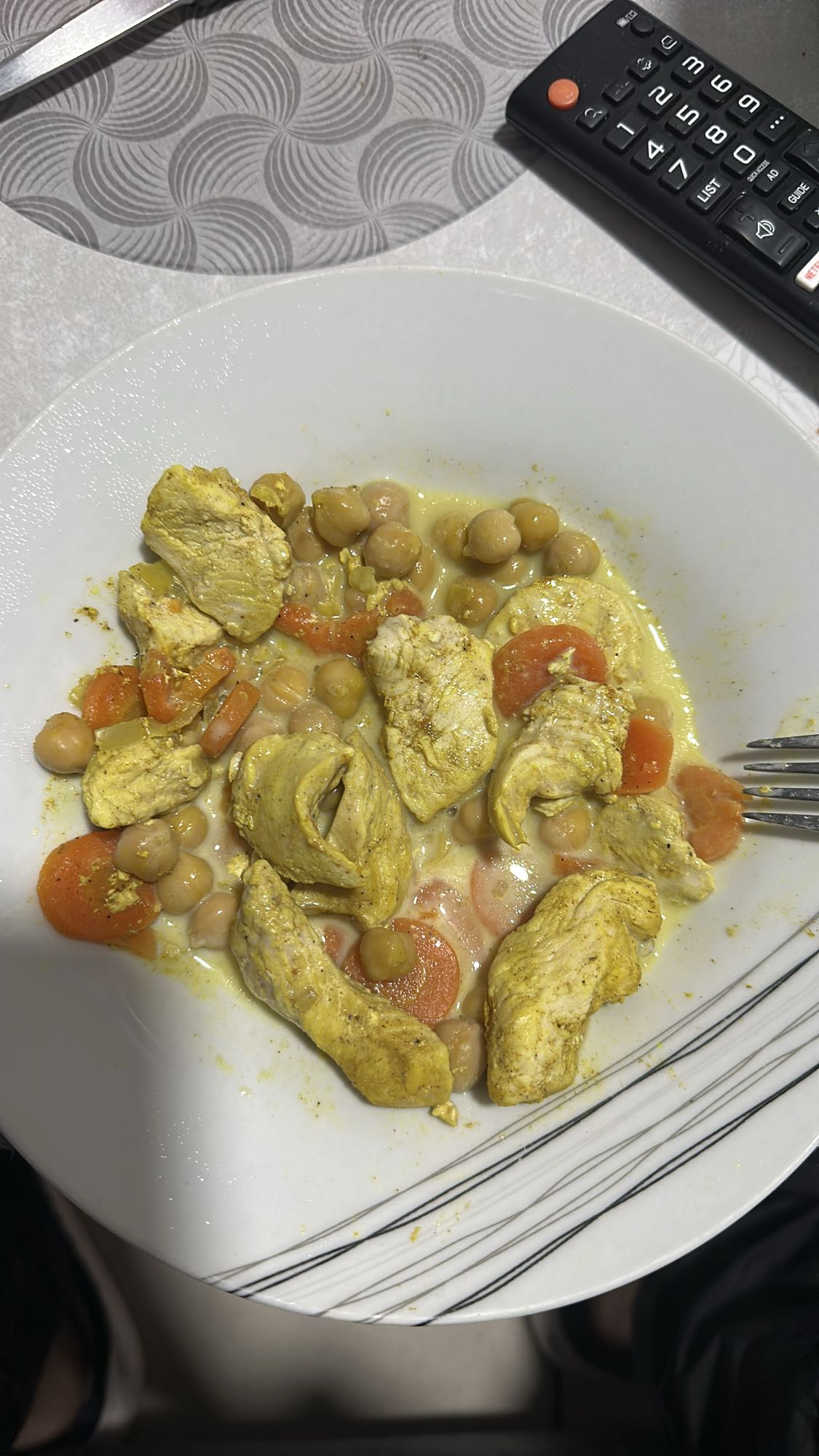 Poulet pois chiches curry