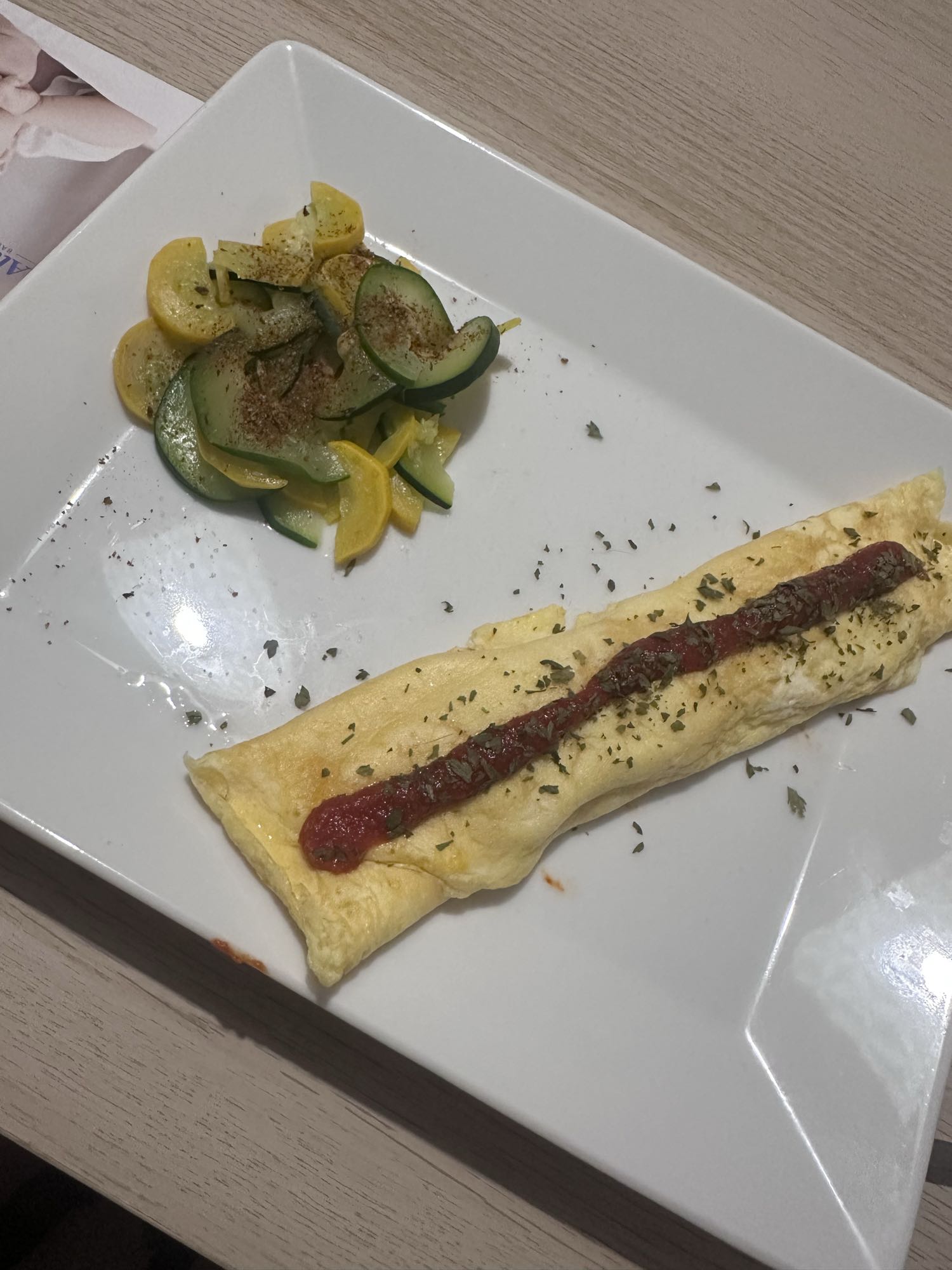 Omelette et légumes