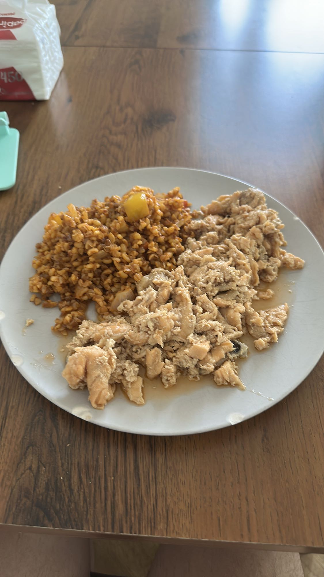 Salmon and bulgur plate
