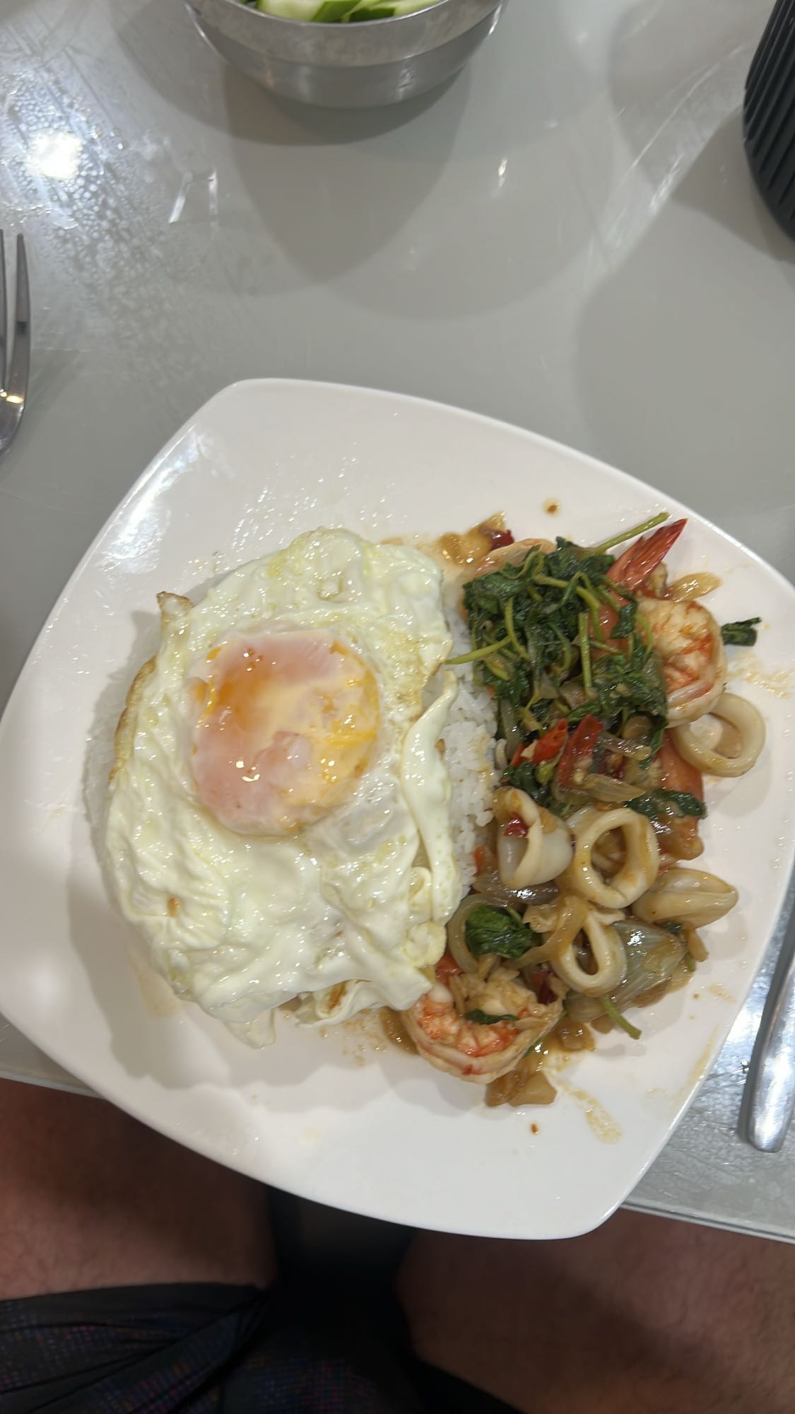 Seafood basil rice & egg