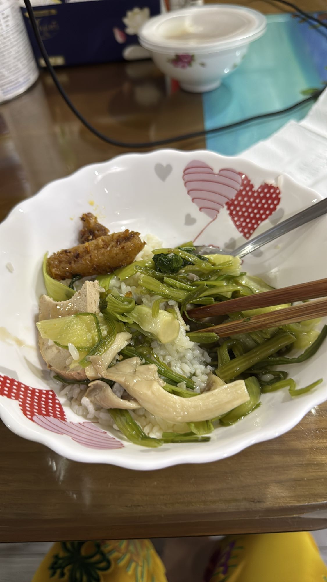 Cơm rau và đậu hũ