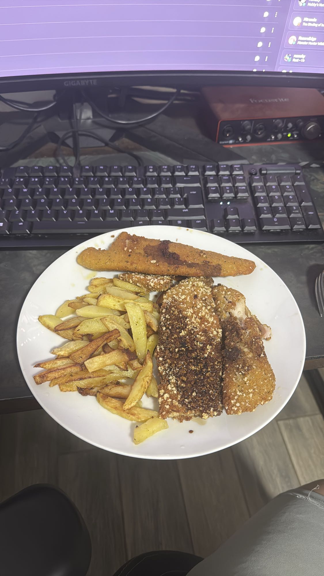 Papas fritas y empanizados