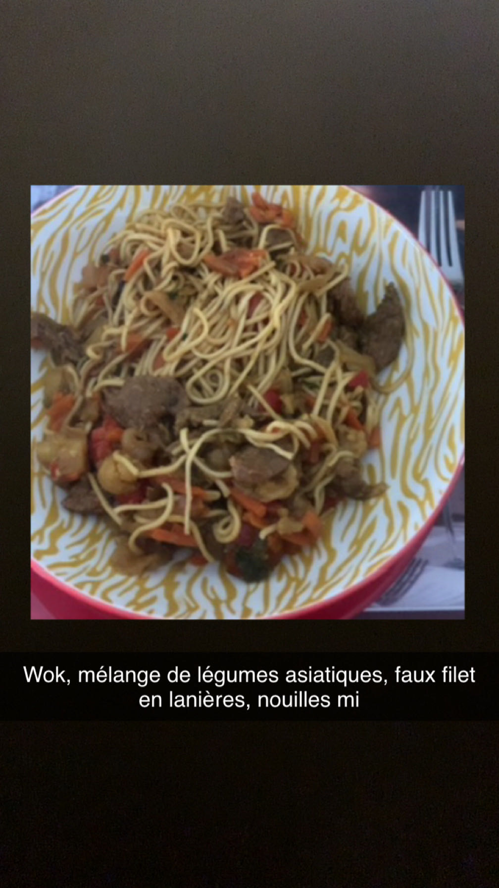 Wok nouilles et boeuf