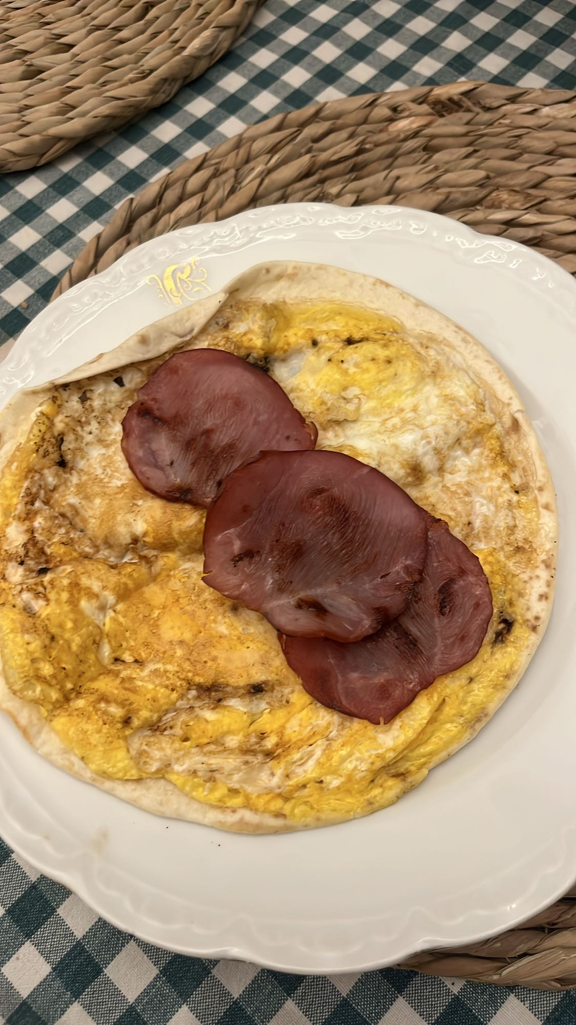 Egg and ham wrap