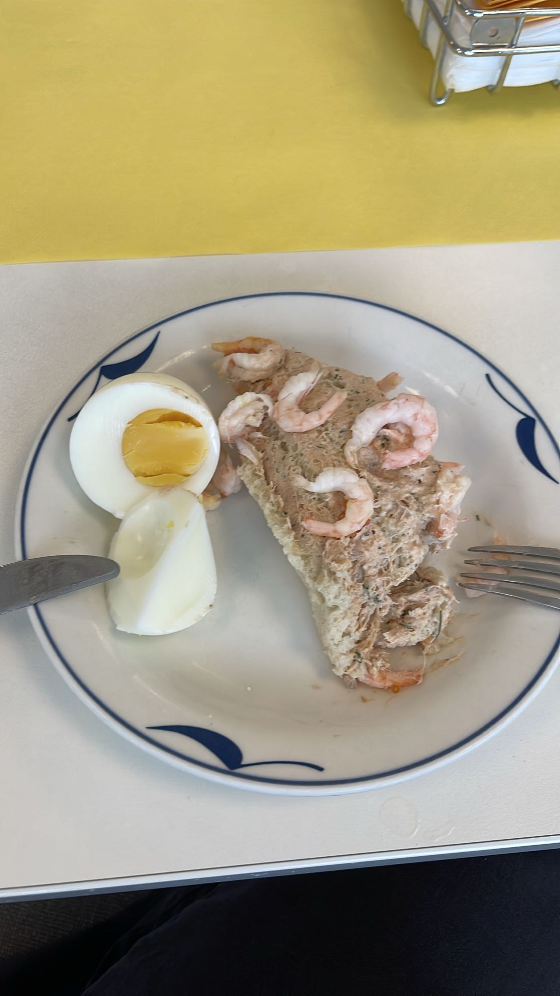 Egg and shrimp sandwich