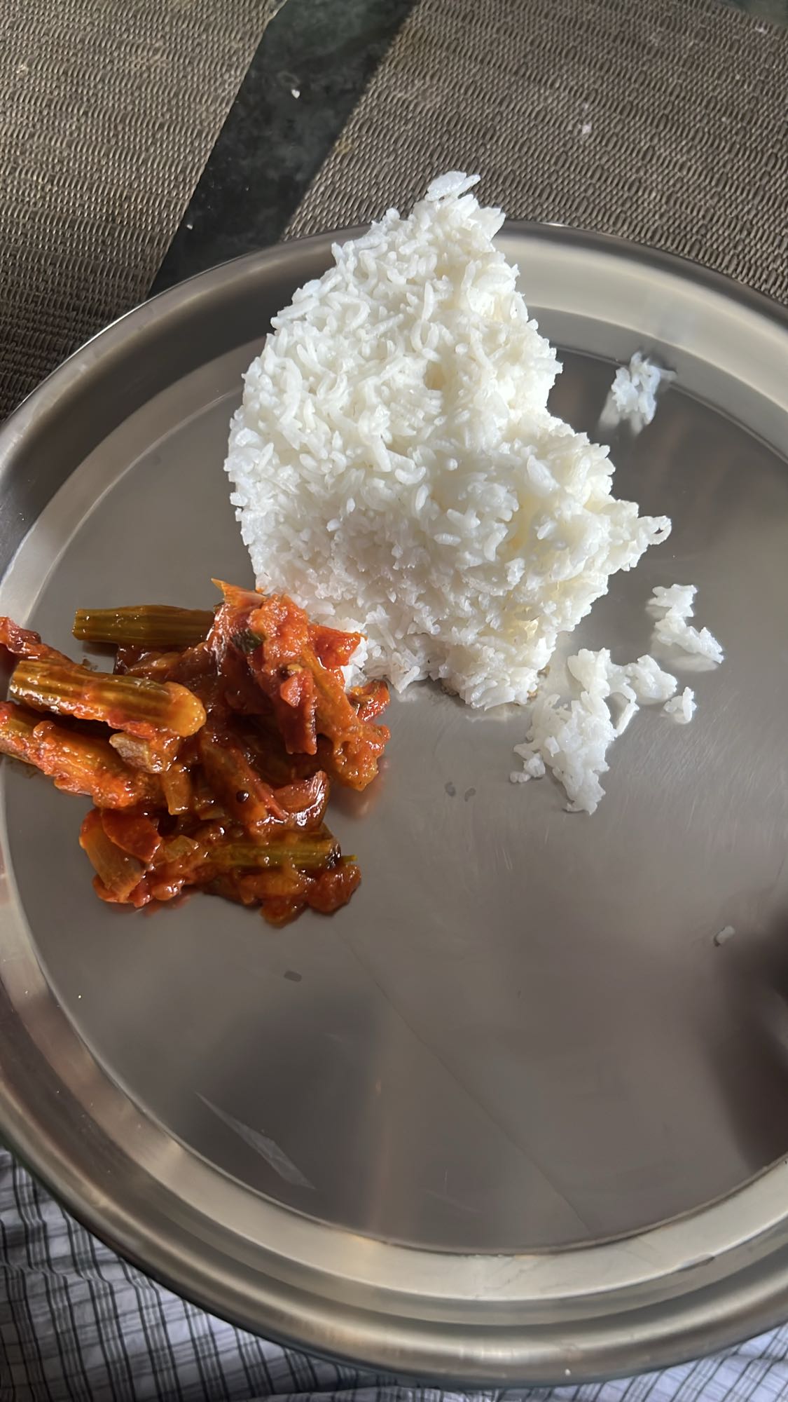 Rice with drumstick curry