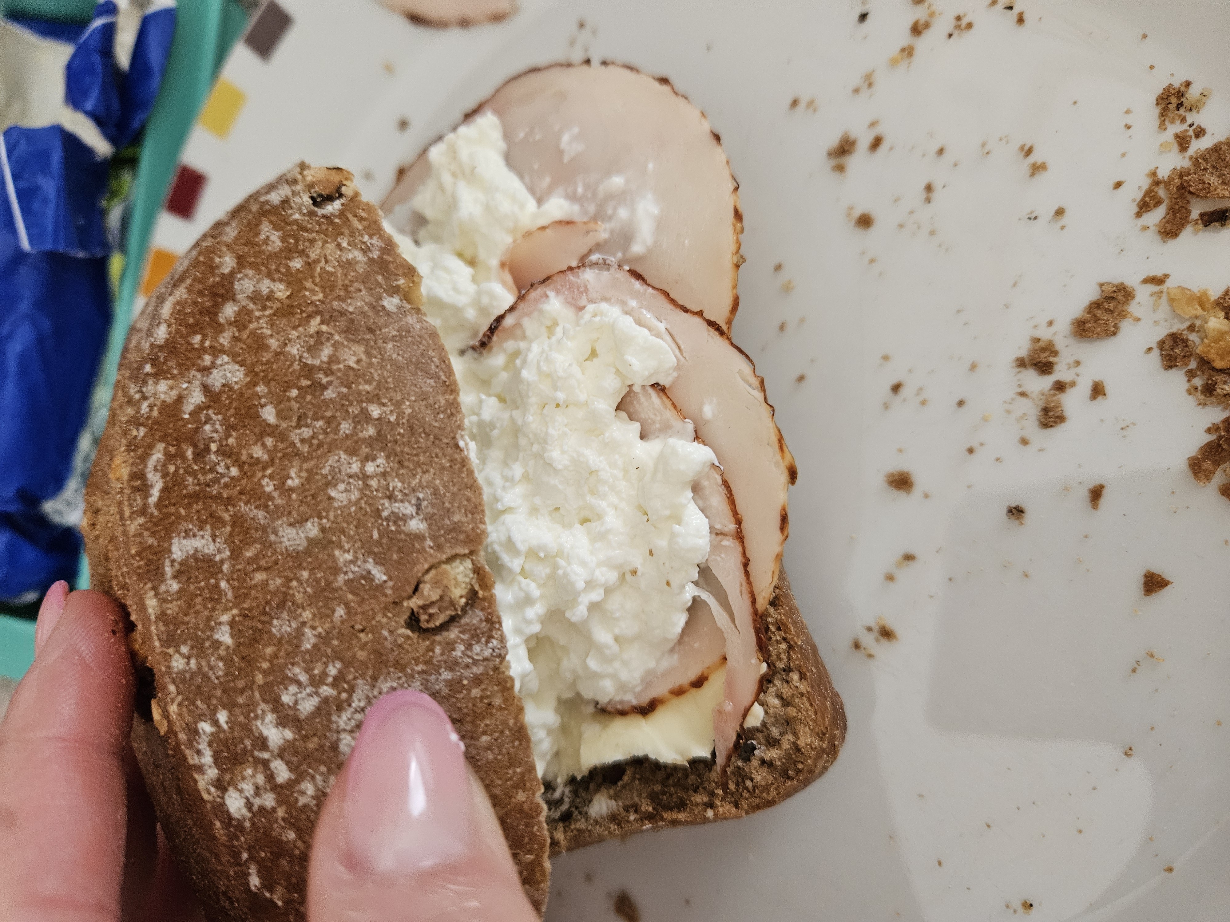 Sandwich cu brânză și curcan