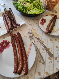 Sausages with salad
