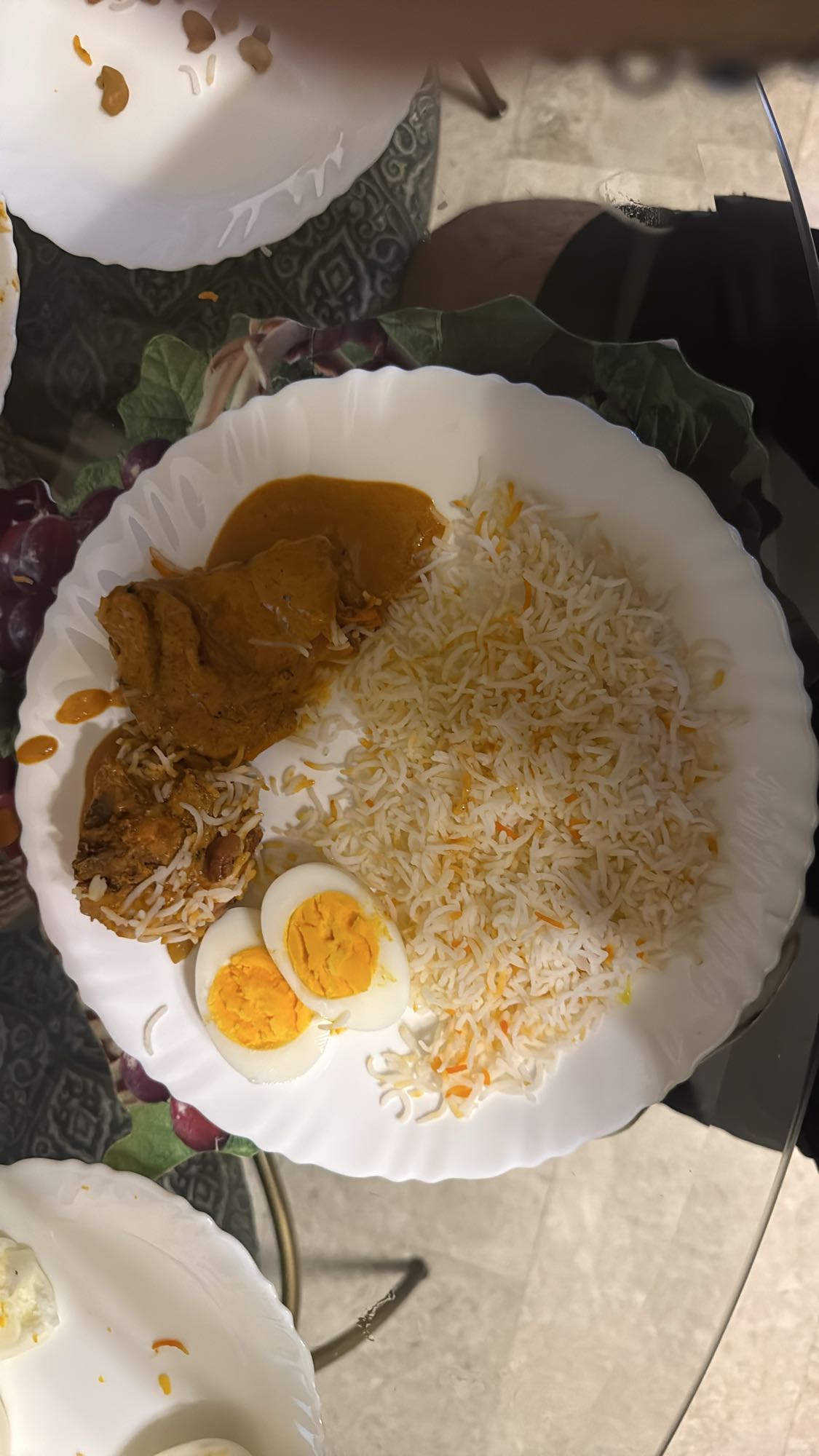 Grilled chicken with rice and egg