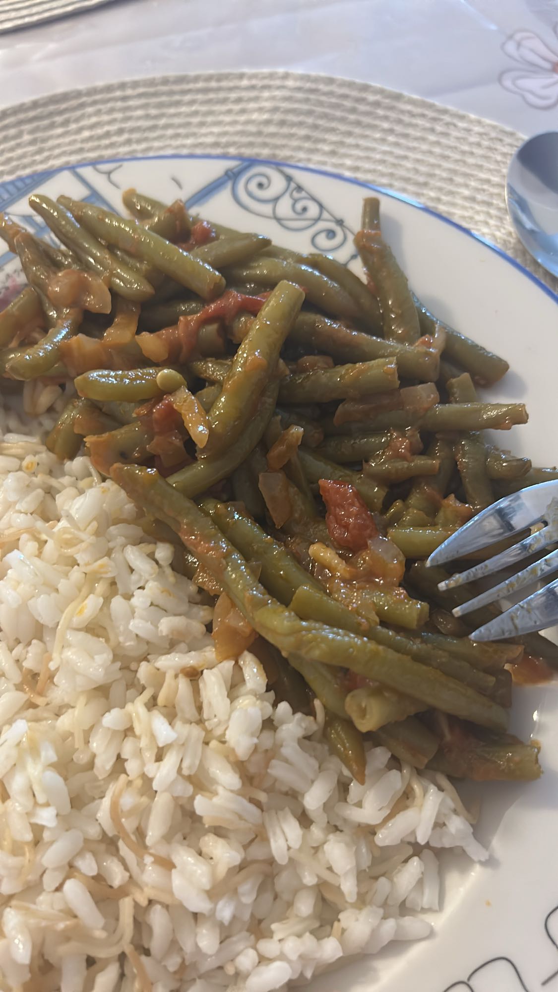 Green beans with rice