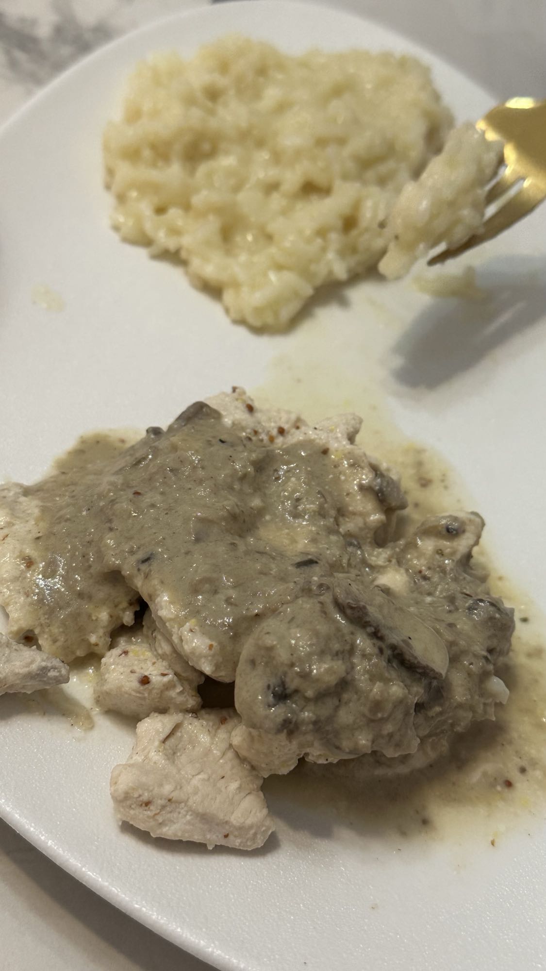 Poulet sauce champignon