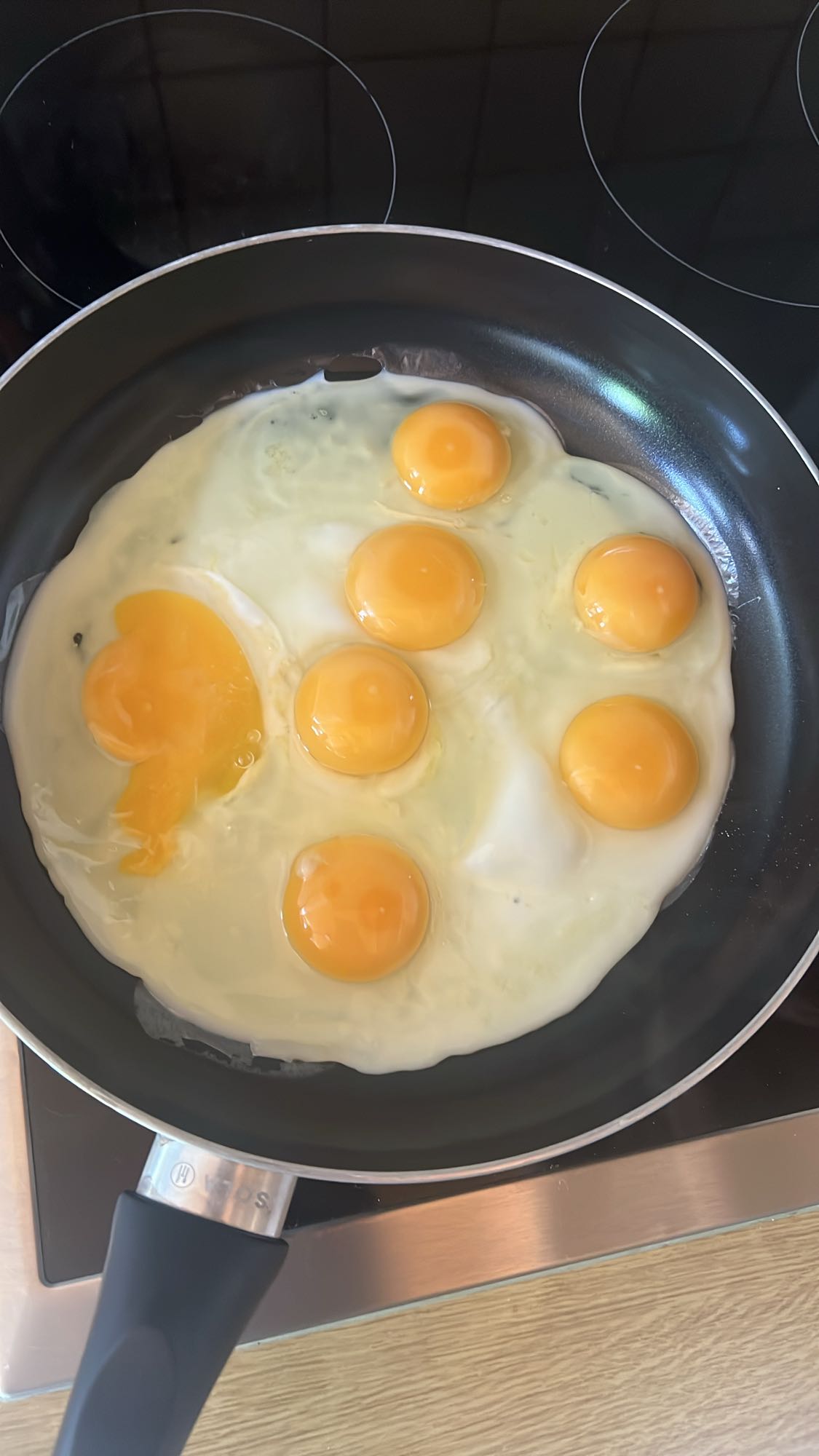 Huevos fritos en sartén