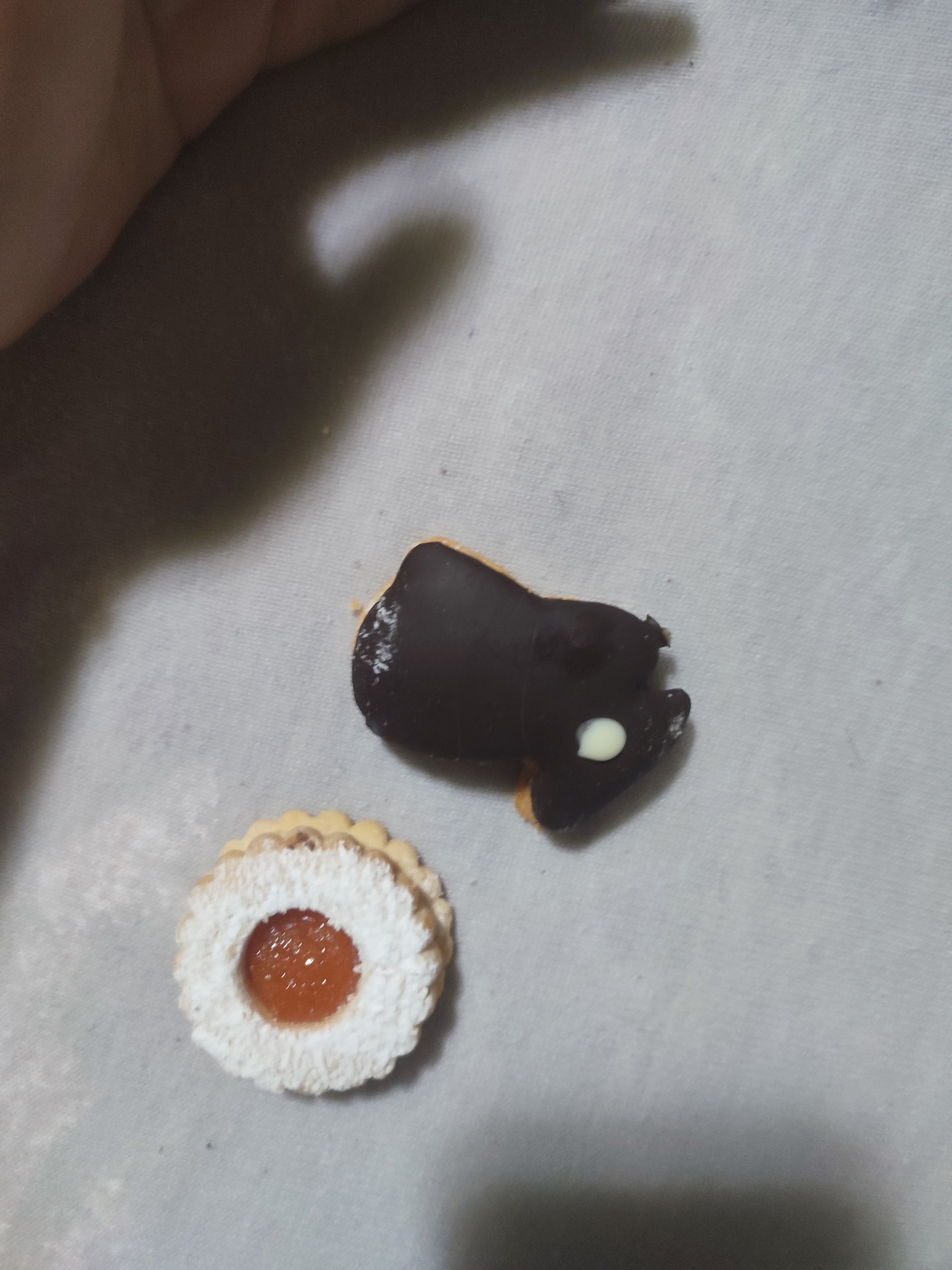 Chocolate and jam cookies