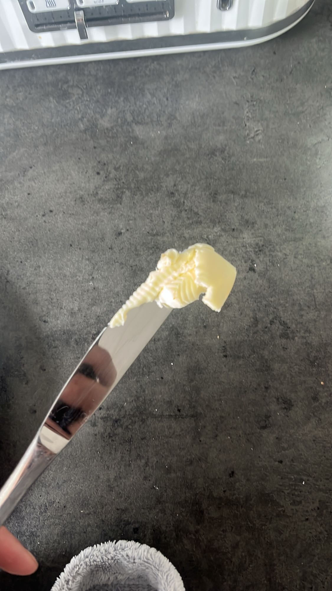 Butter on knife
