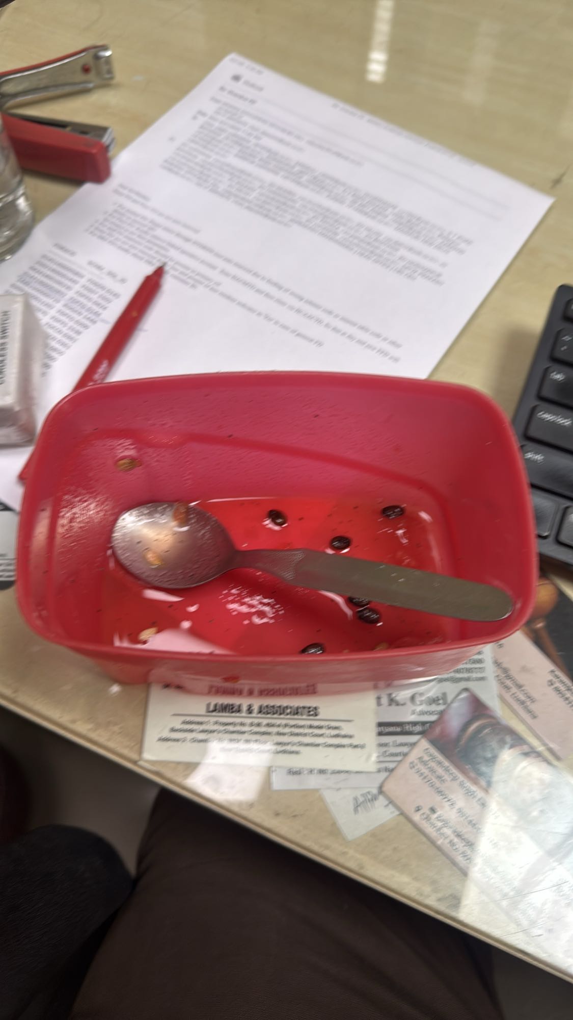 Fruit syrup remnants