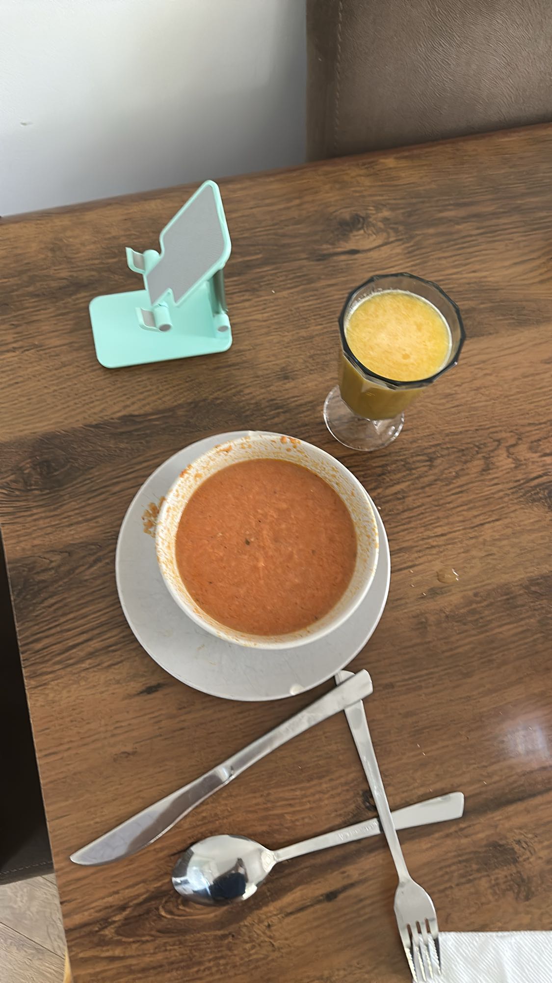 Tomato soup and juice