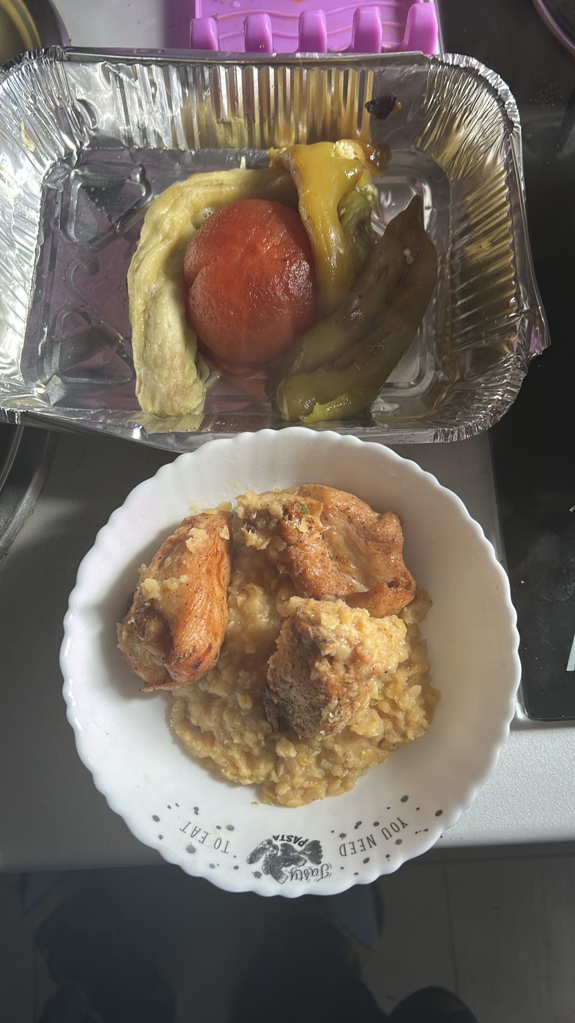 Chicken with lentils