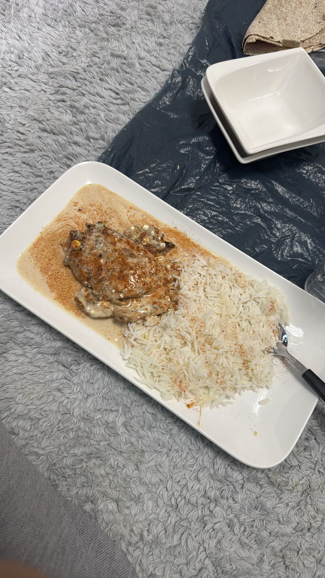 Gegrilltes Hähnchen mit Reis