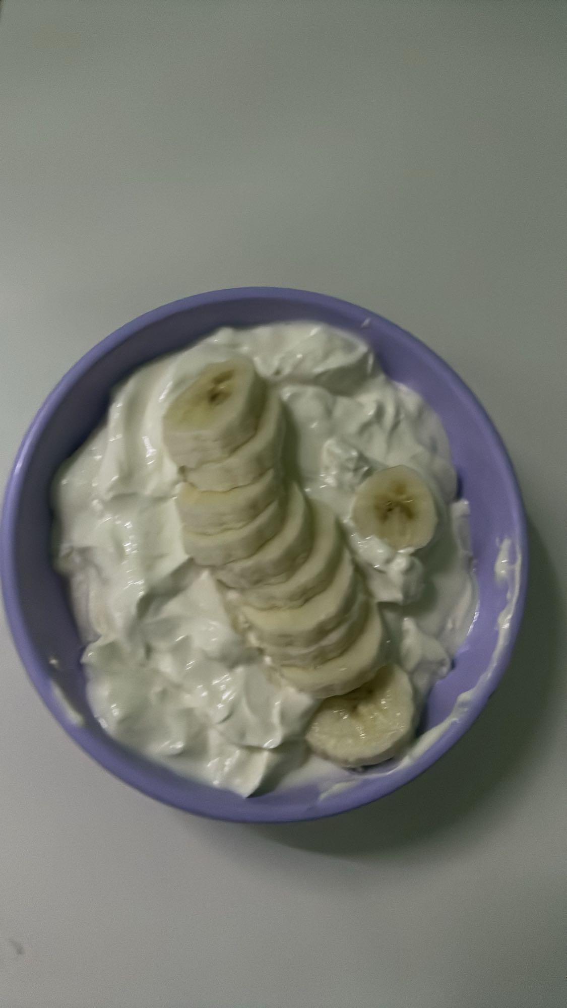 Yogur con plátano