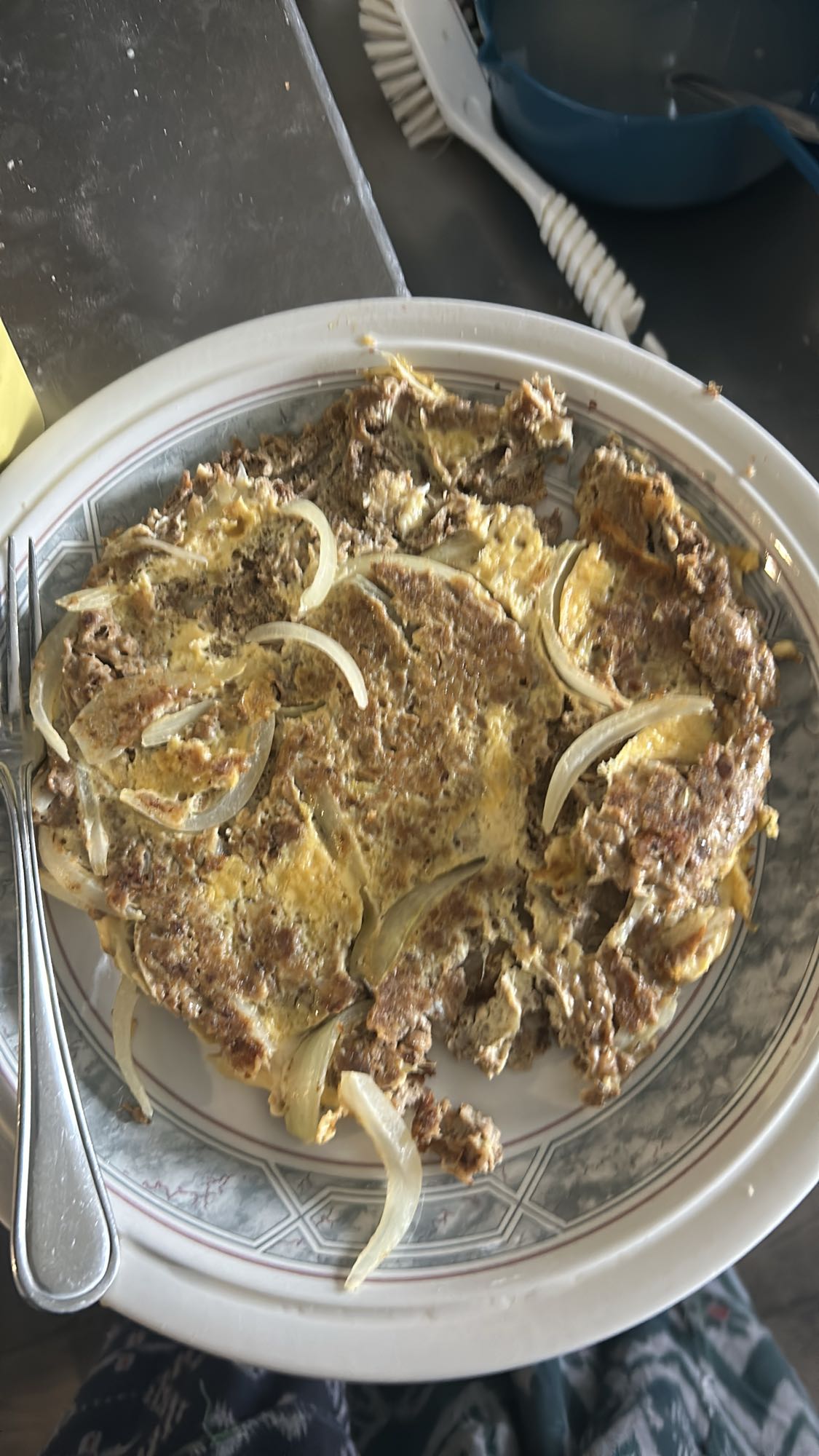 Köttfärs- och äggomelett