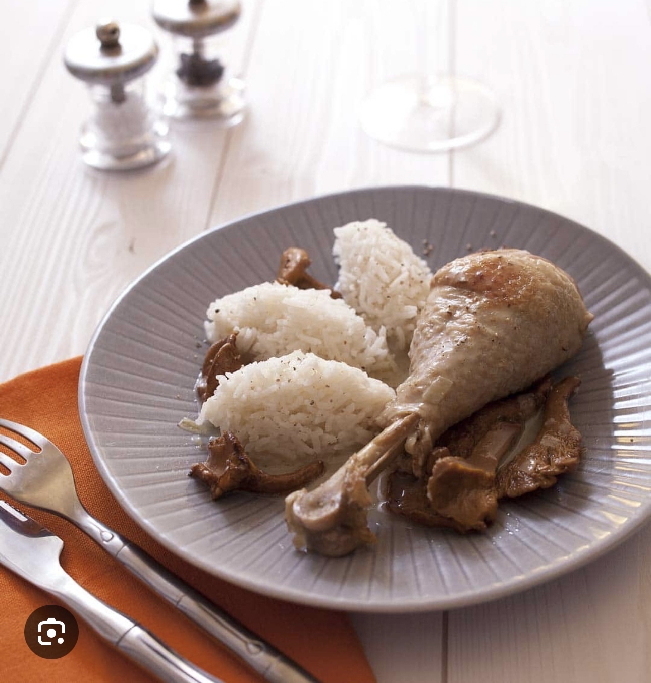Poulet riz et champignons