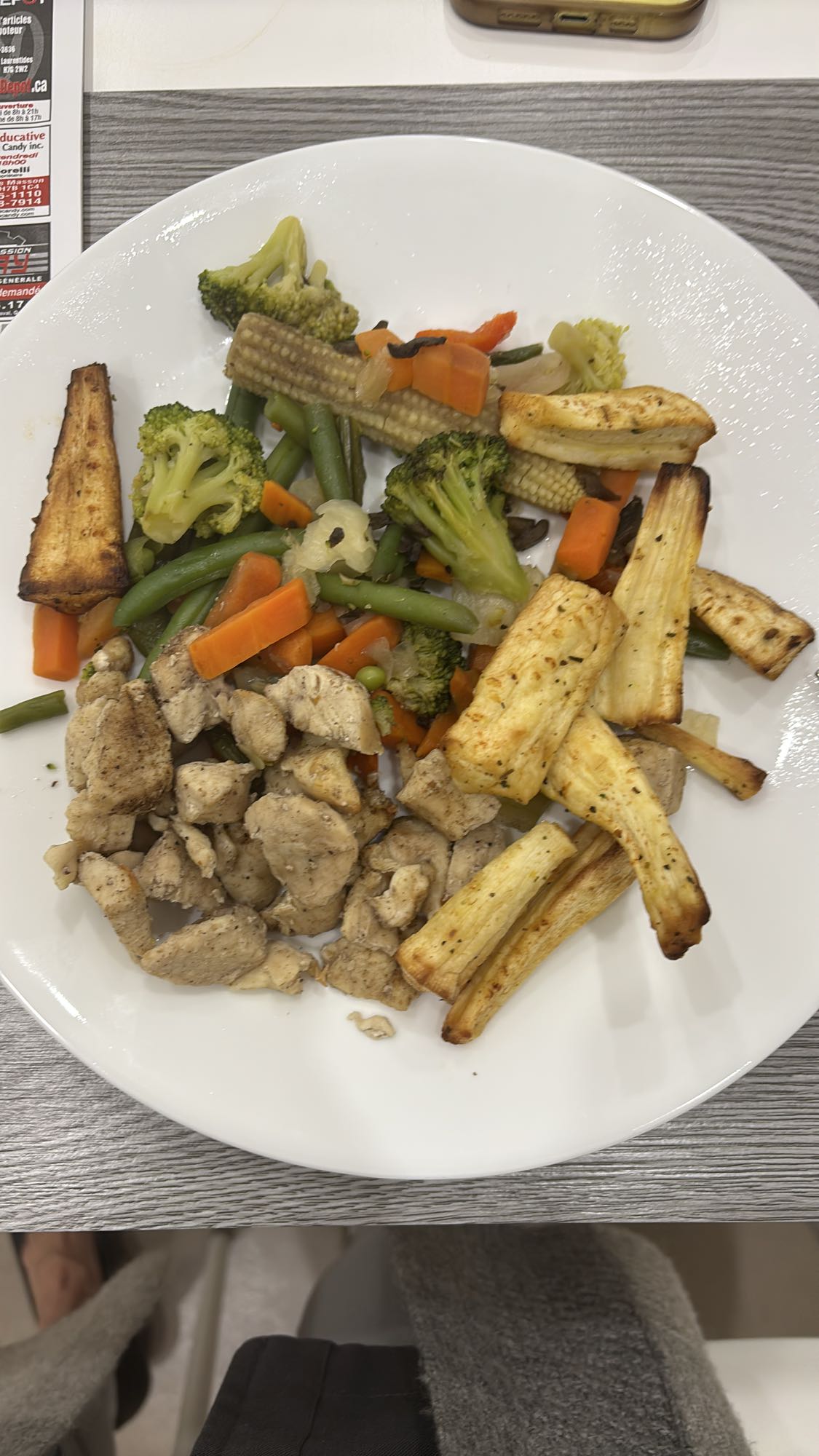 Poulet et légumes rôtis