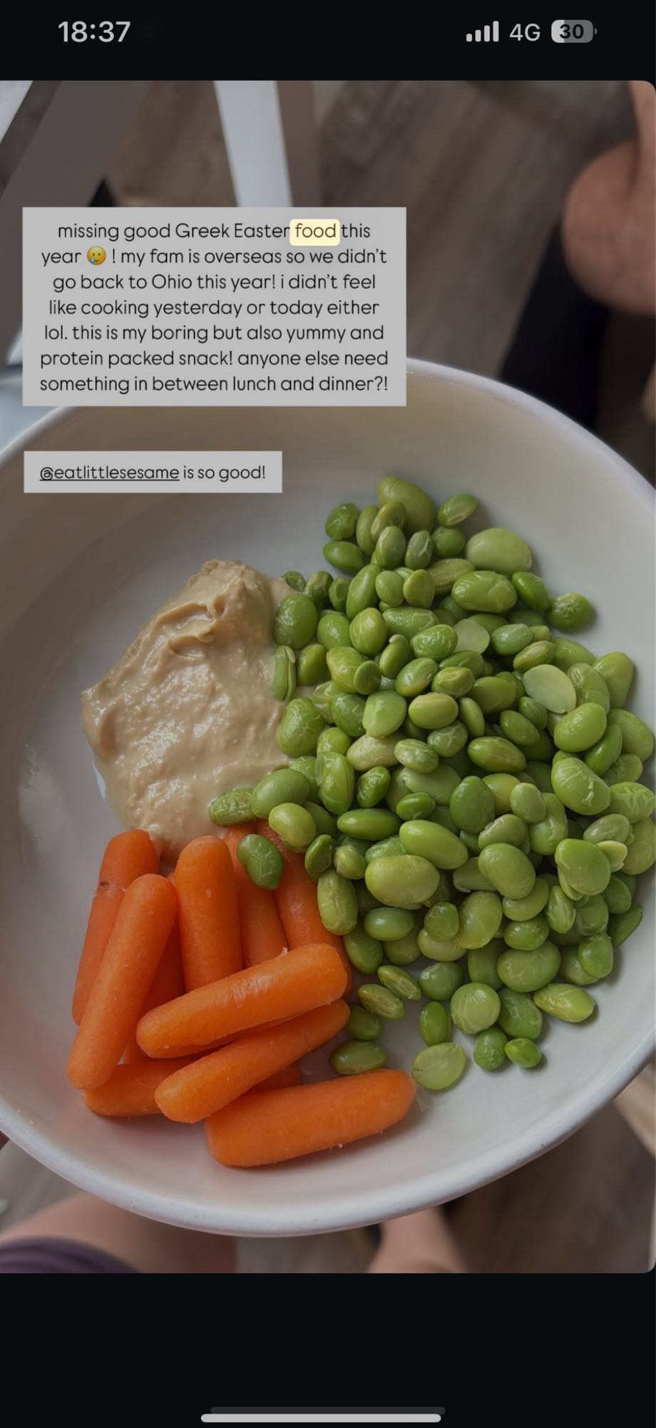 Snack pois et houmous
