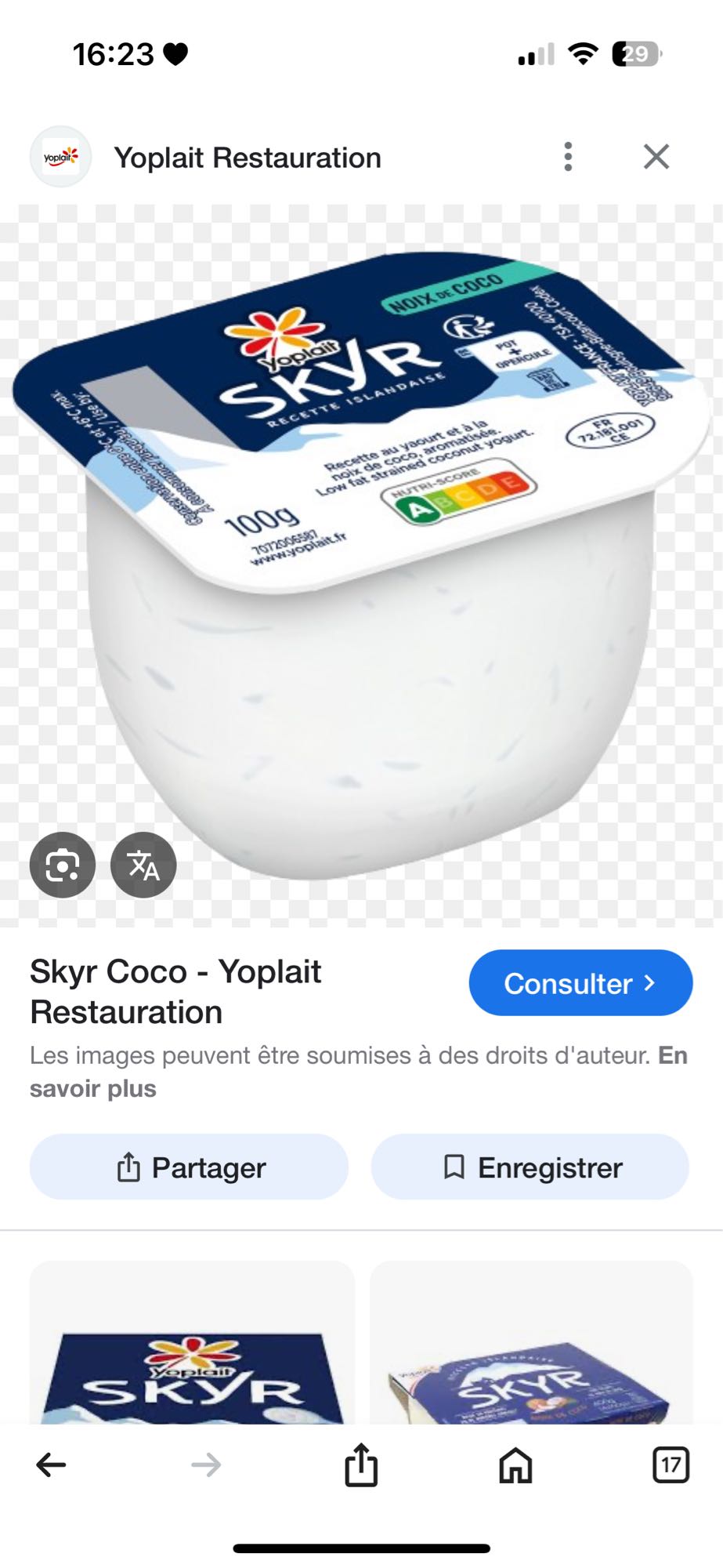 Skyr coco Yoplait