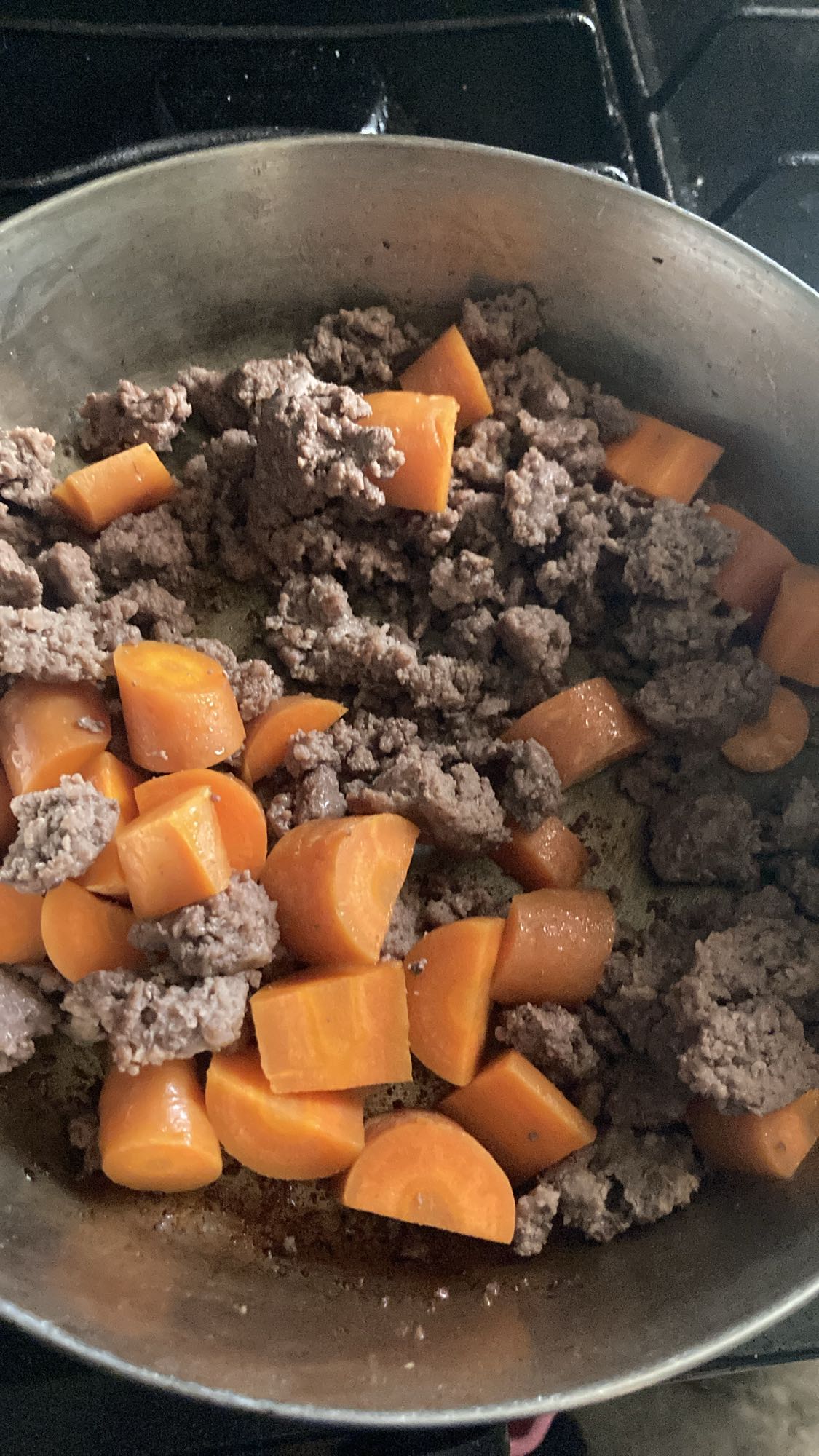 Carne molida sin grasa con zanahoria