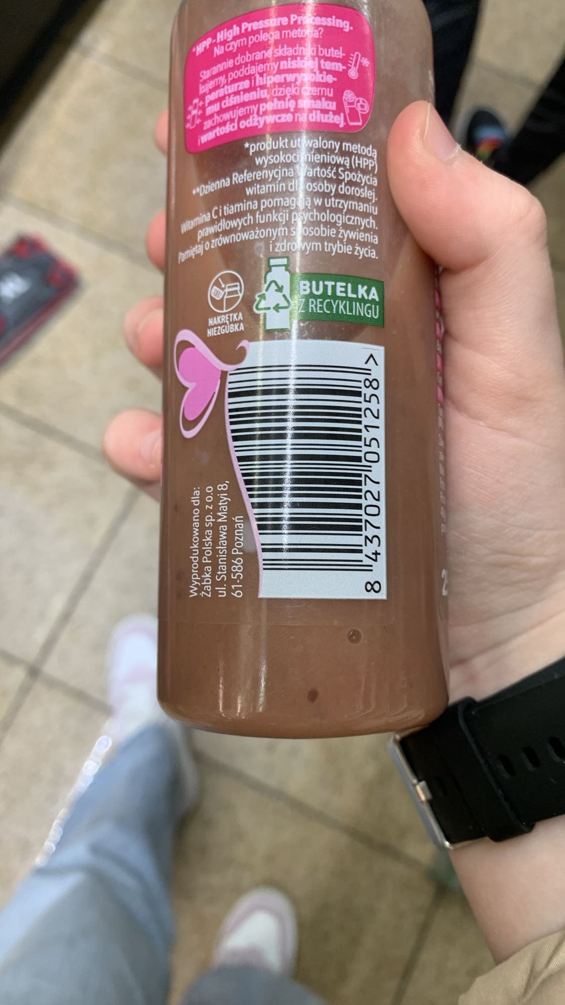 Chocolate smoothie drink