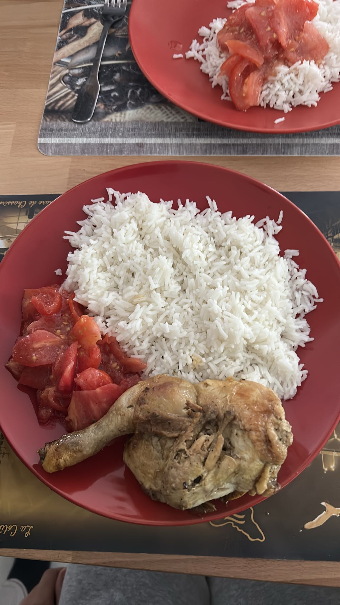 Poulet riz et tomates