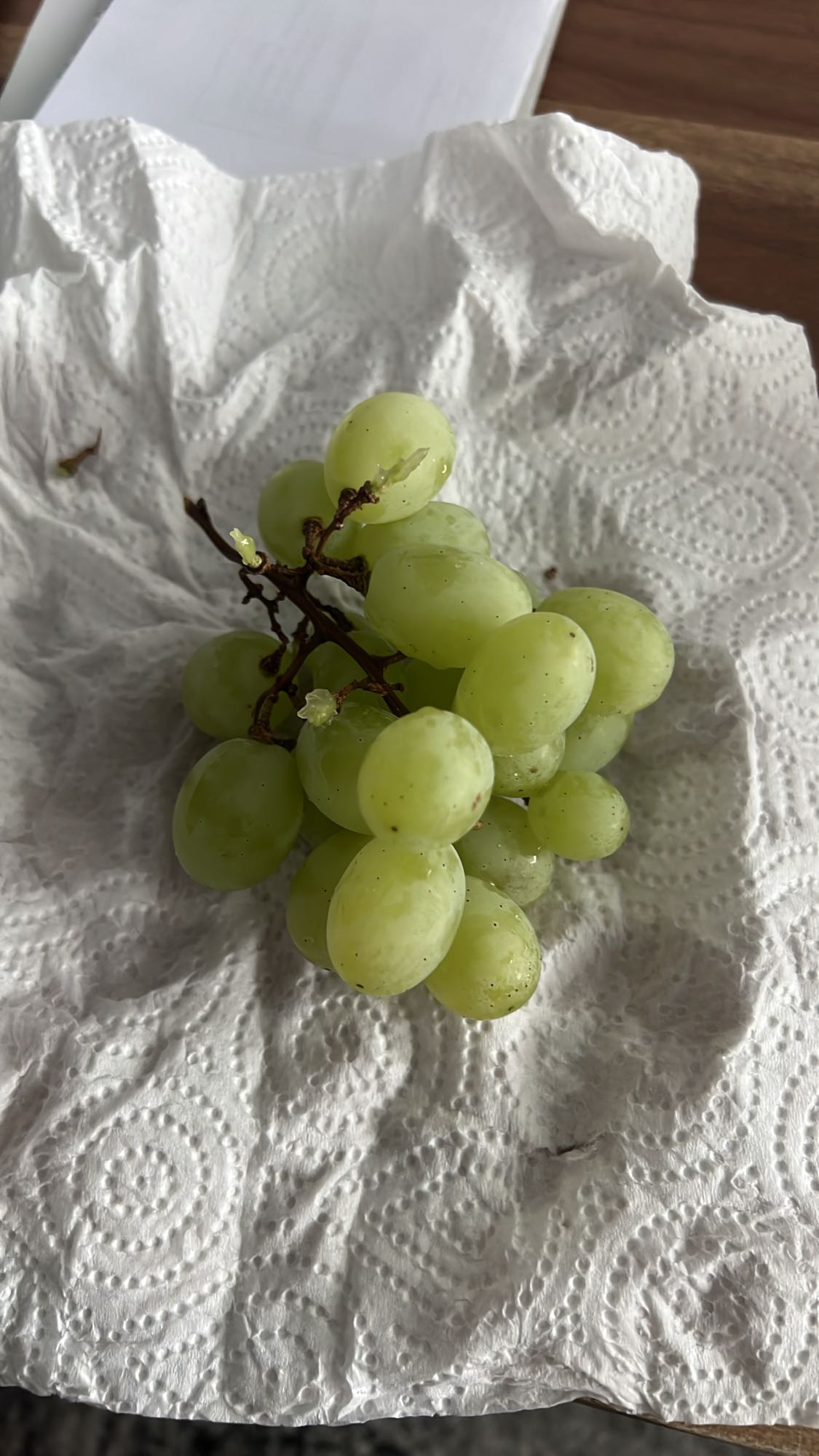 Uvas verdes frescas