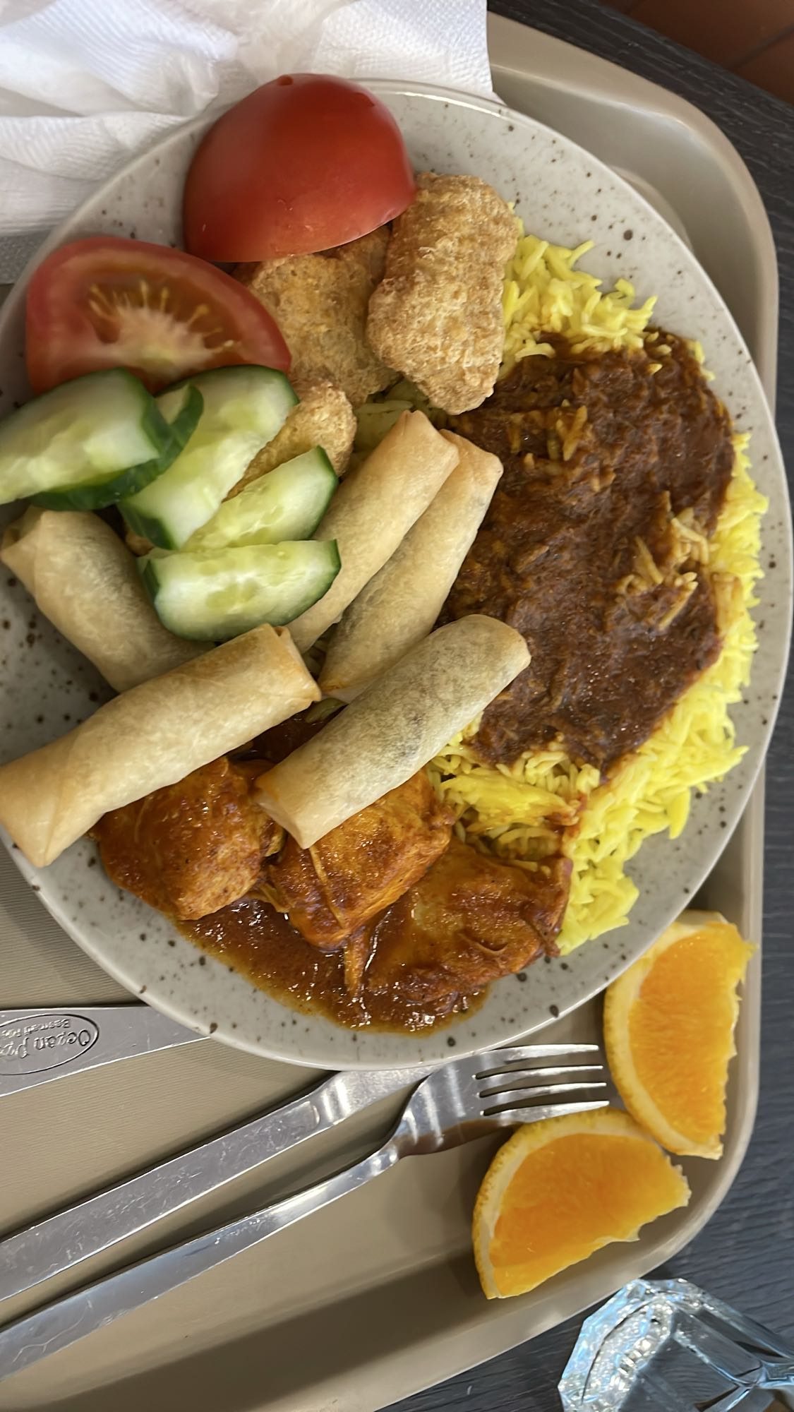 Ris med kyckling och rullar