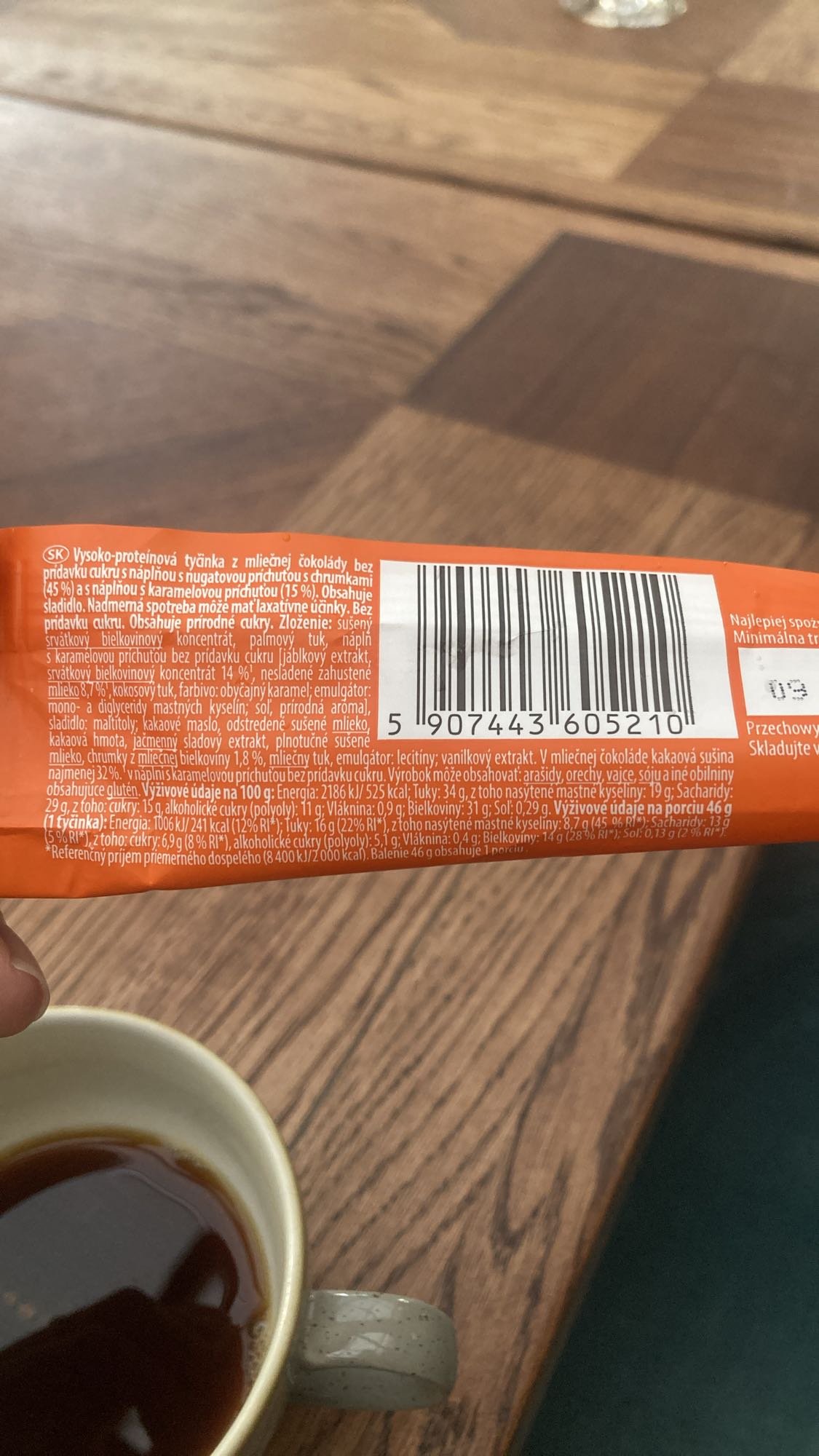 Protein chocolate bar