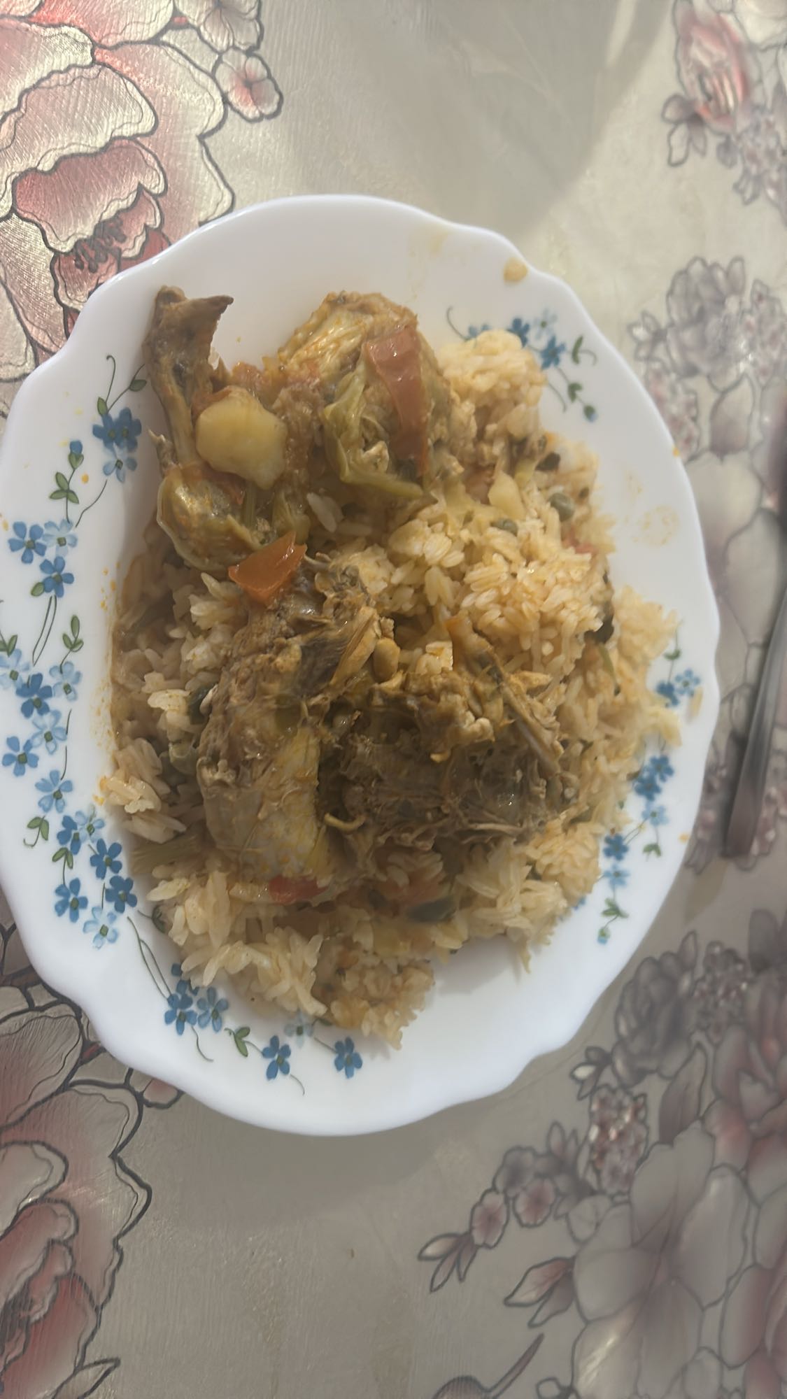 Riz au poulet et légumes