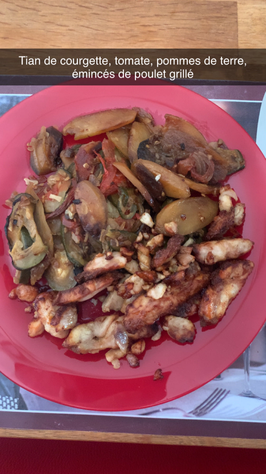 Tian et poulet grillé