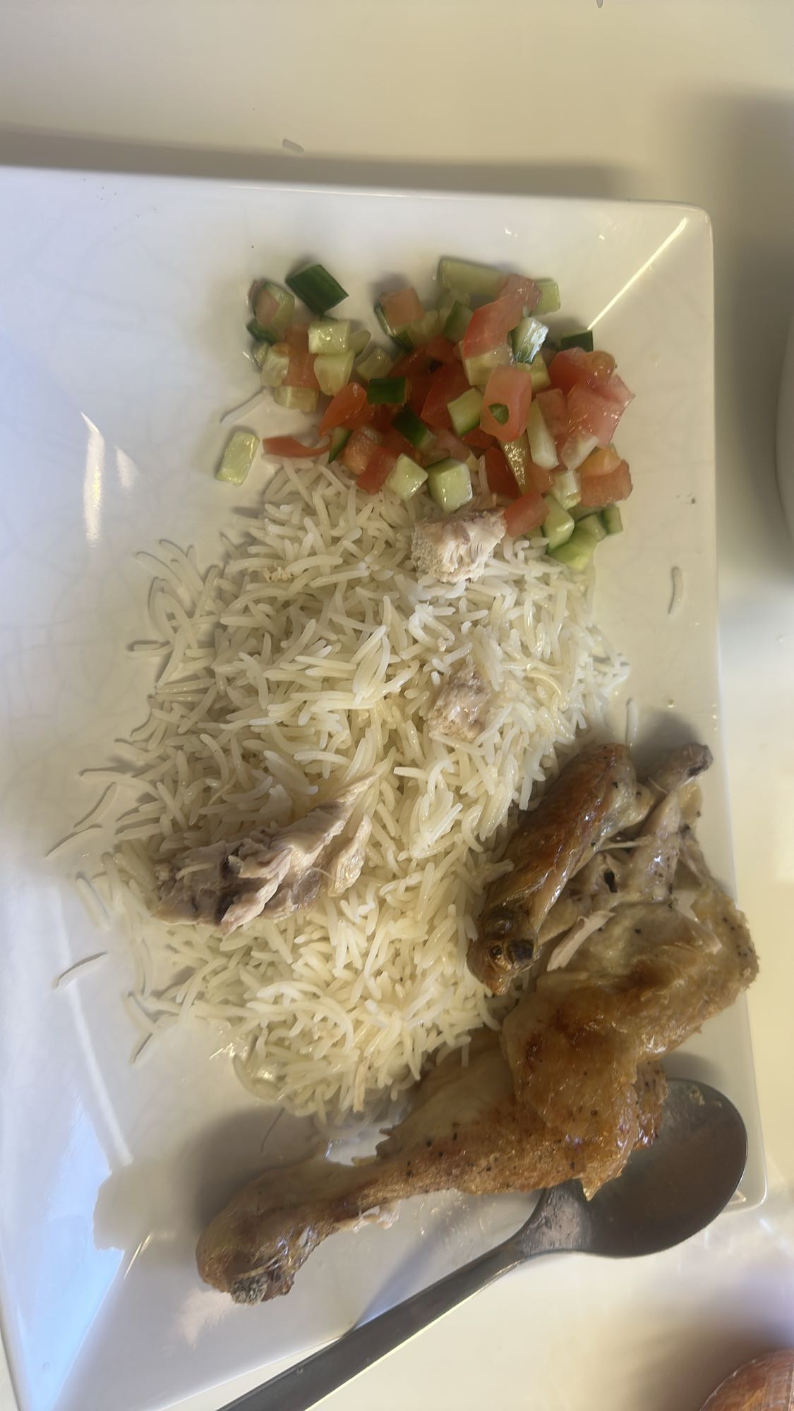 Kyckling med ris och sallad