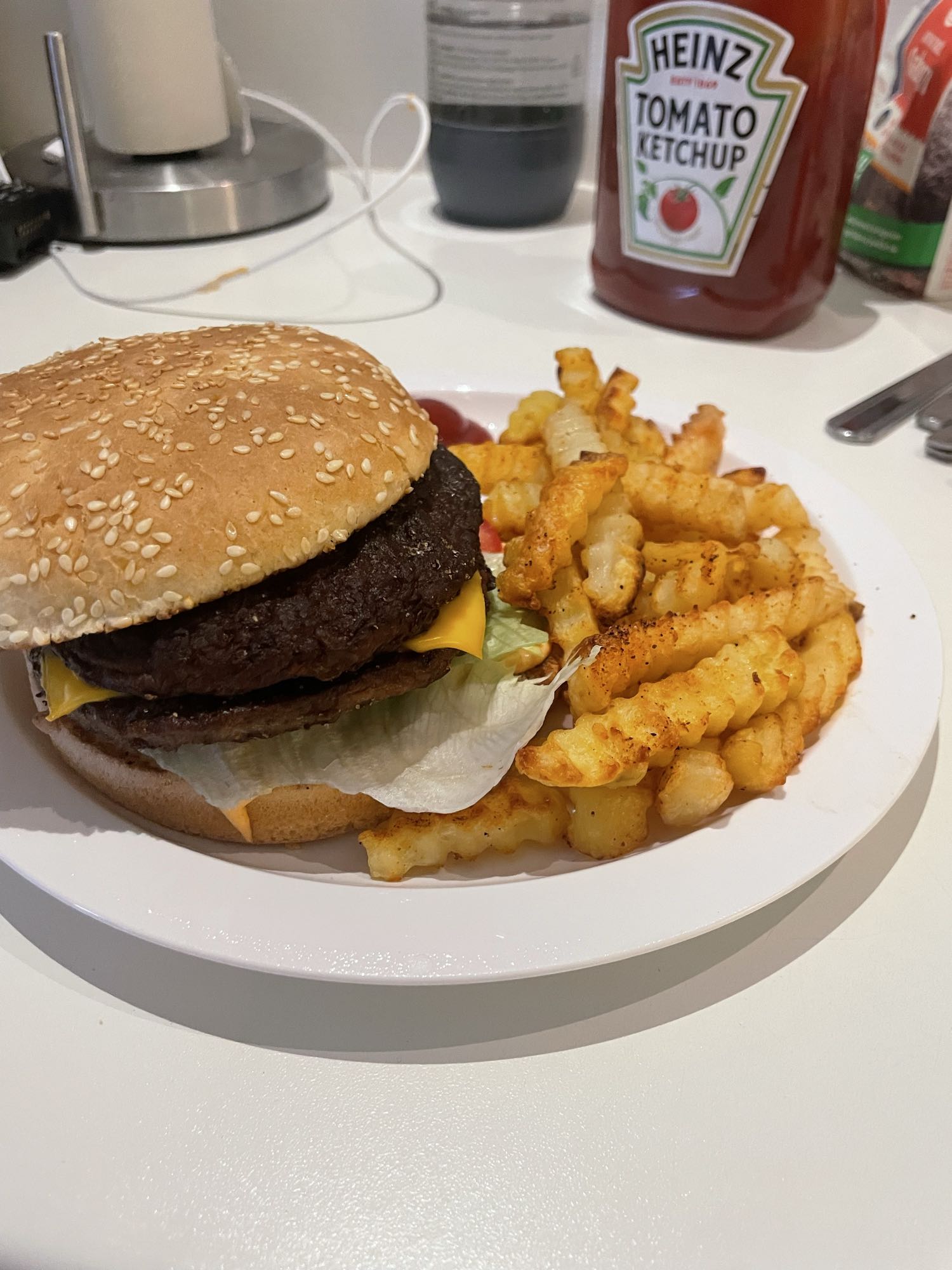 Hamburgare med pommes