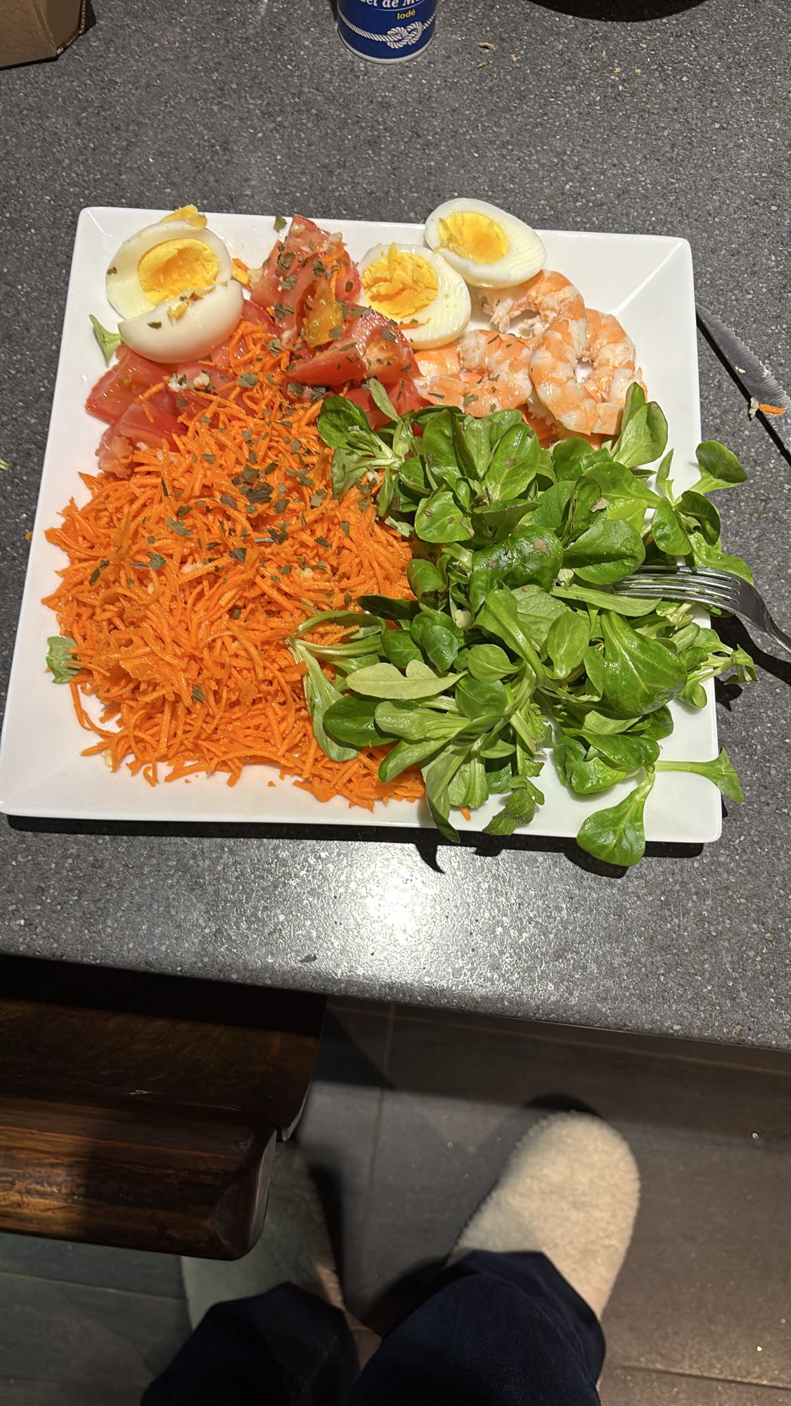 Salade œufs crevettes