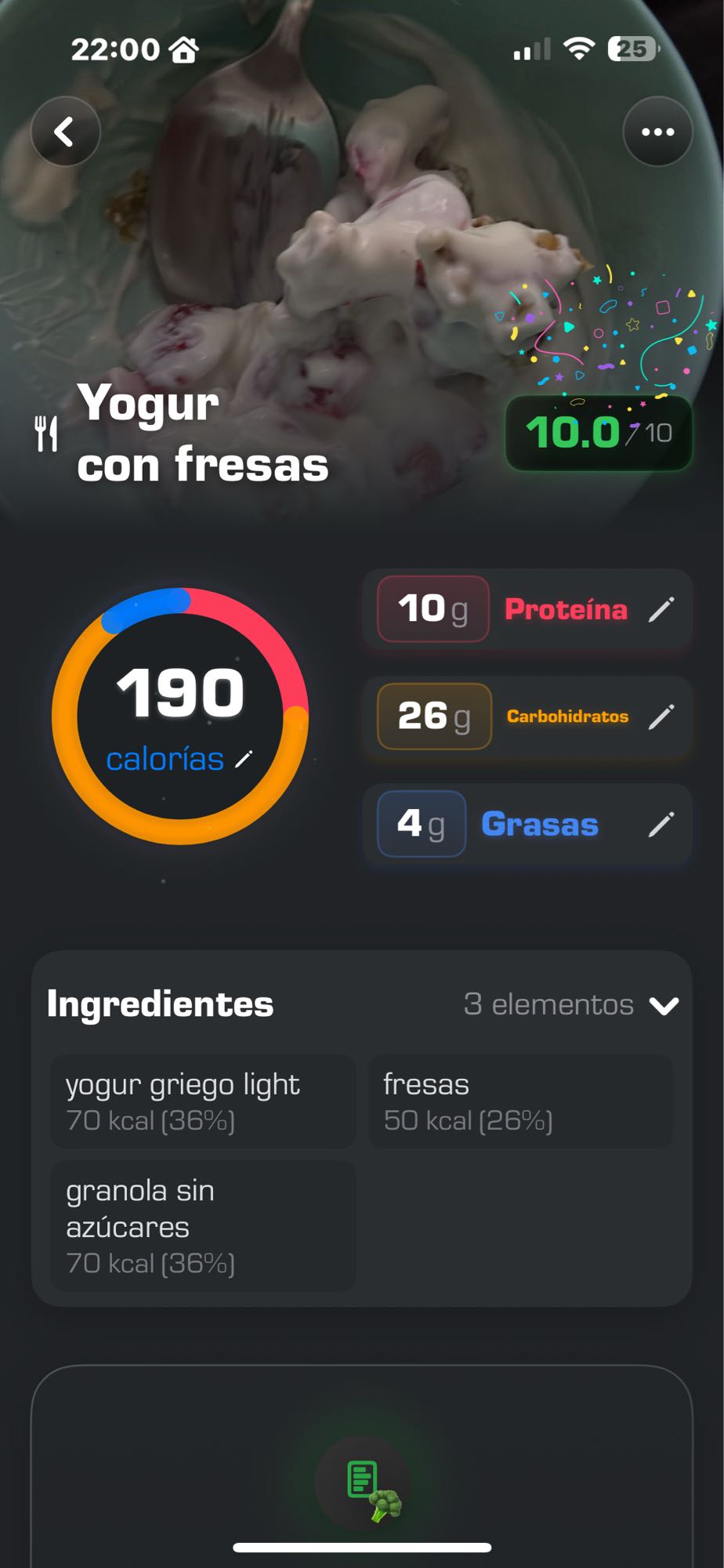 Yogur con fresas