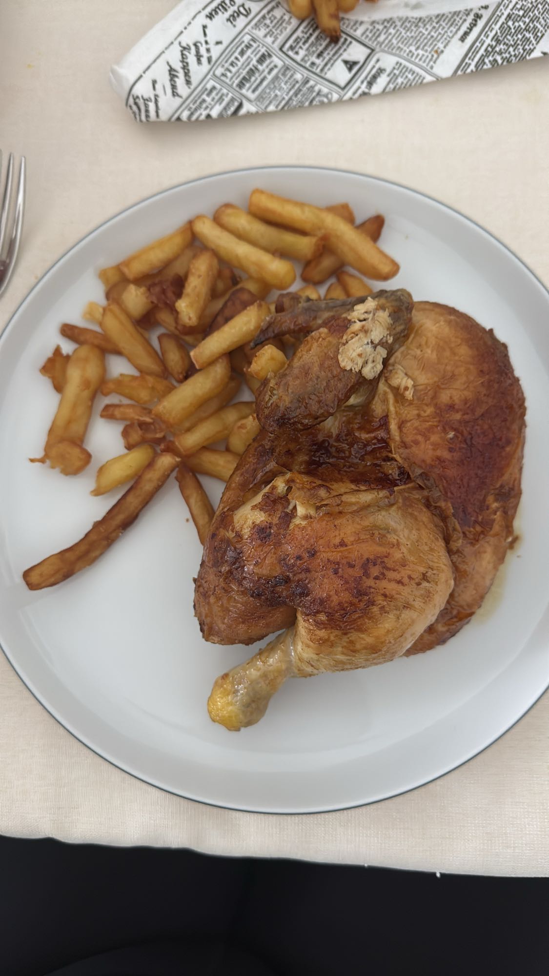 Pollo asado con papas