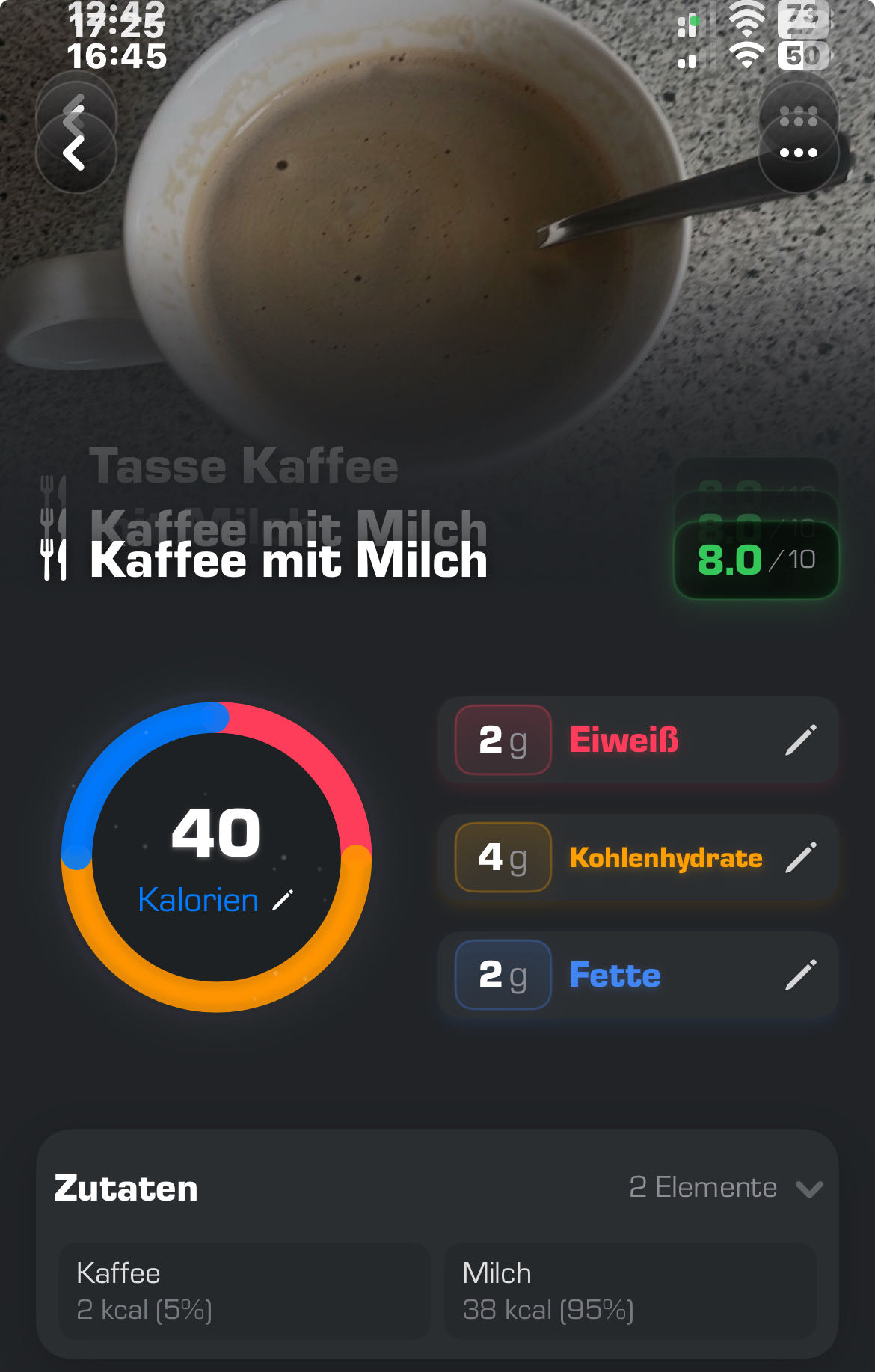 Kaffee mit Milch