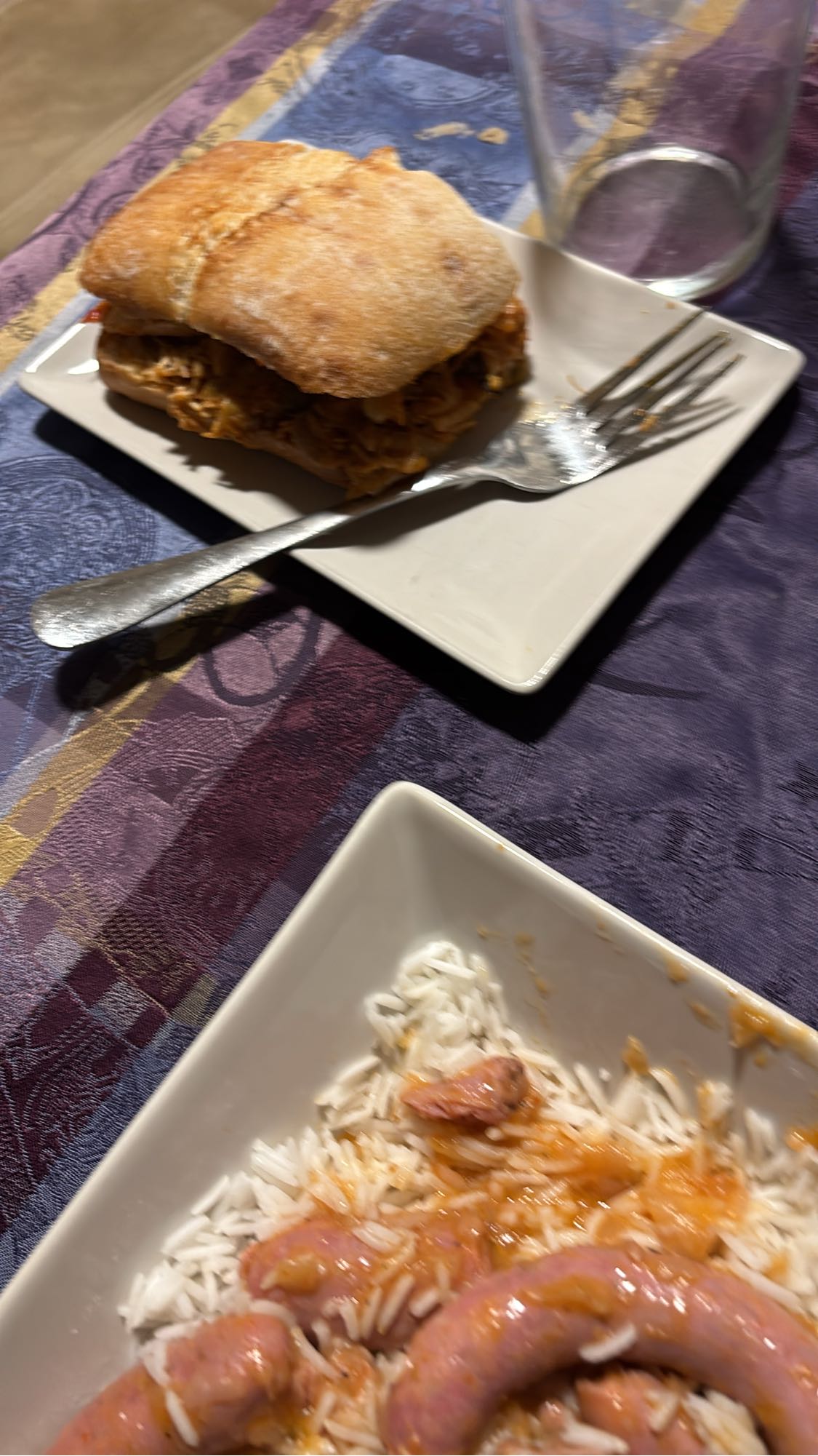 Tostada chapata con sobrasada y tostadas con caña de lomo