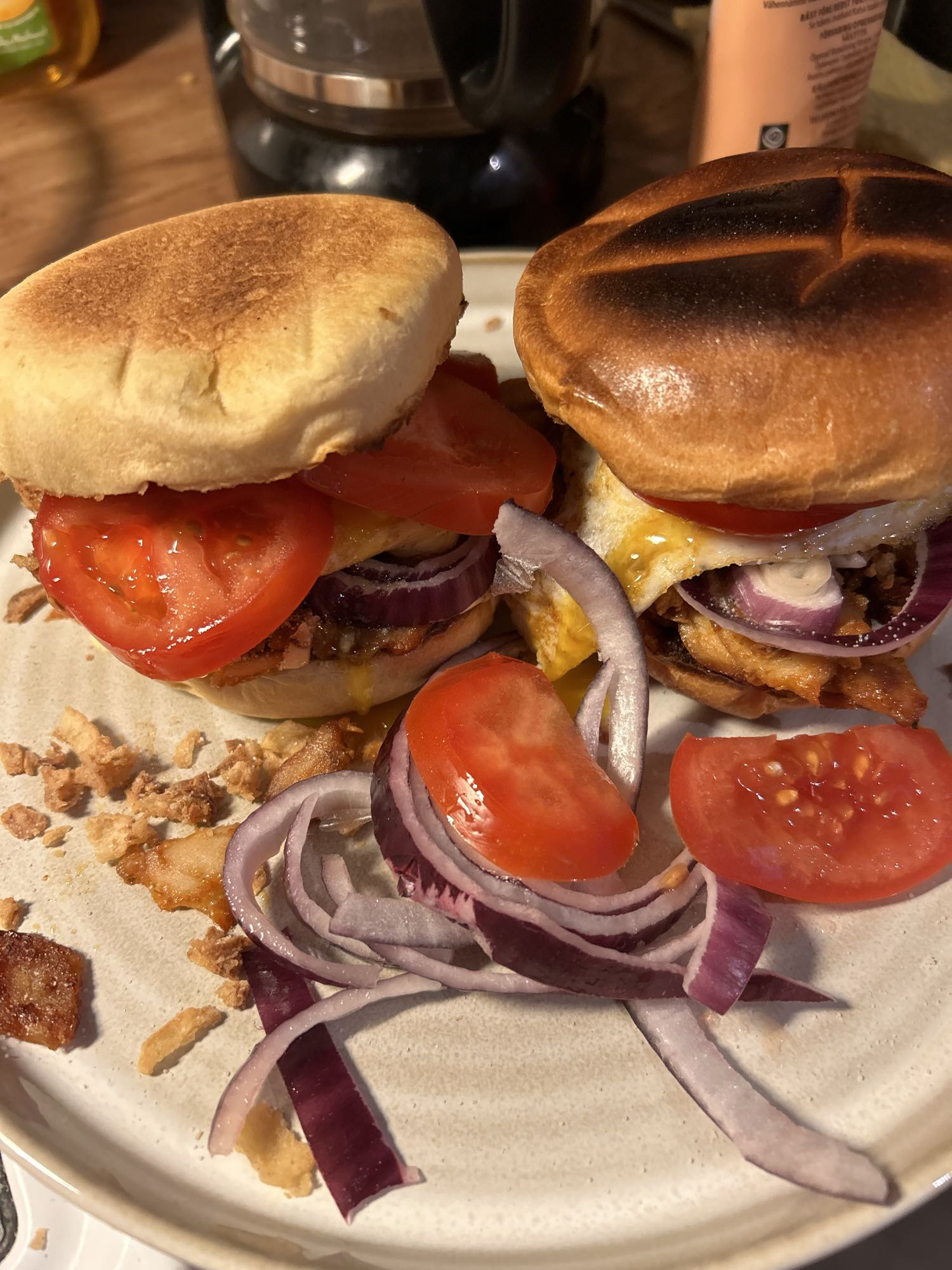 Dubbelburgare med lök