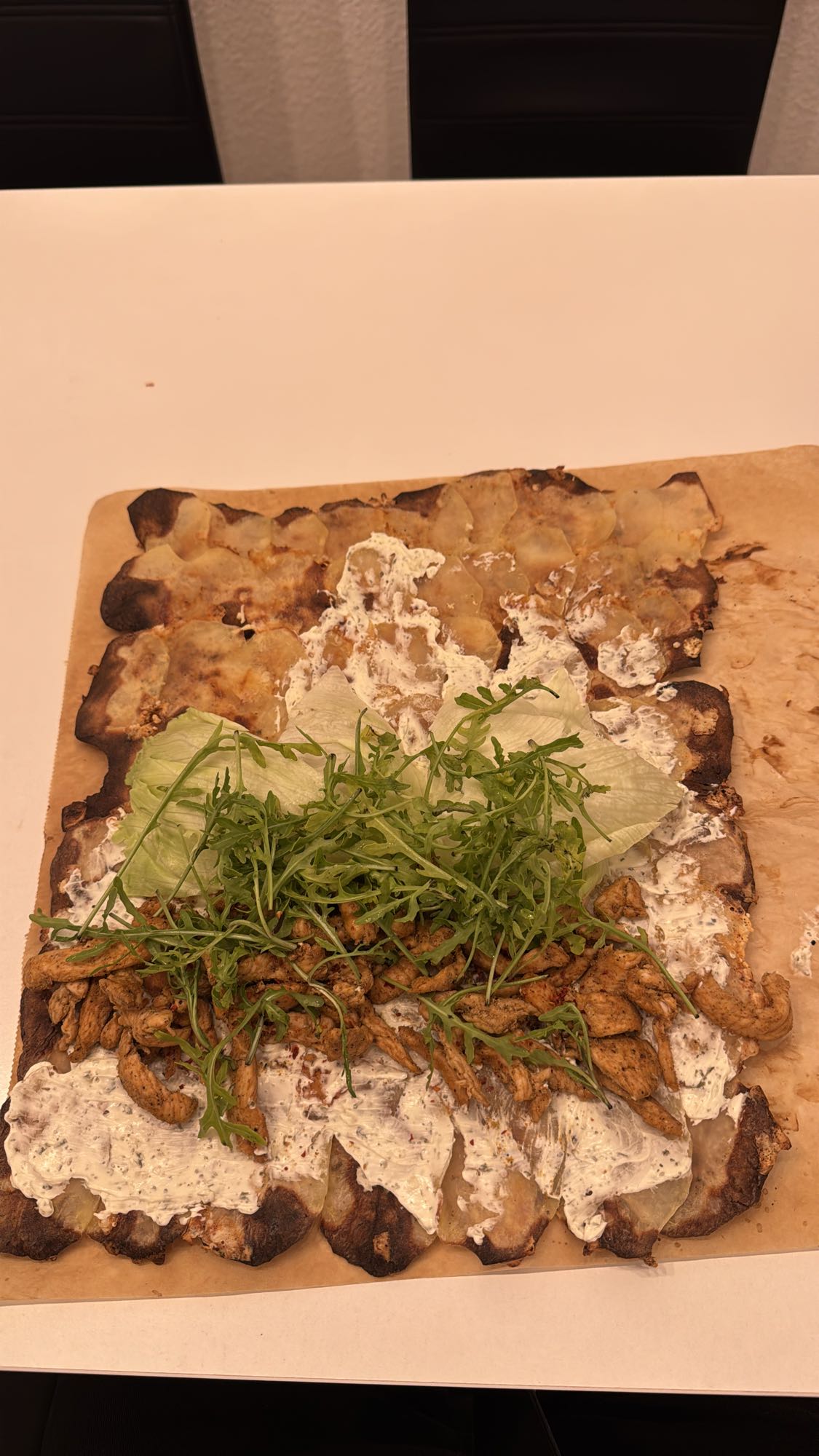 Hähnchen mit Kartoffelscheiben und Gouda Light