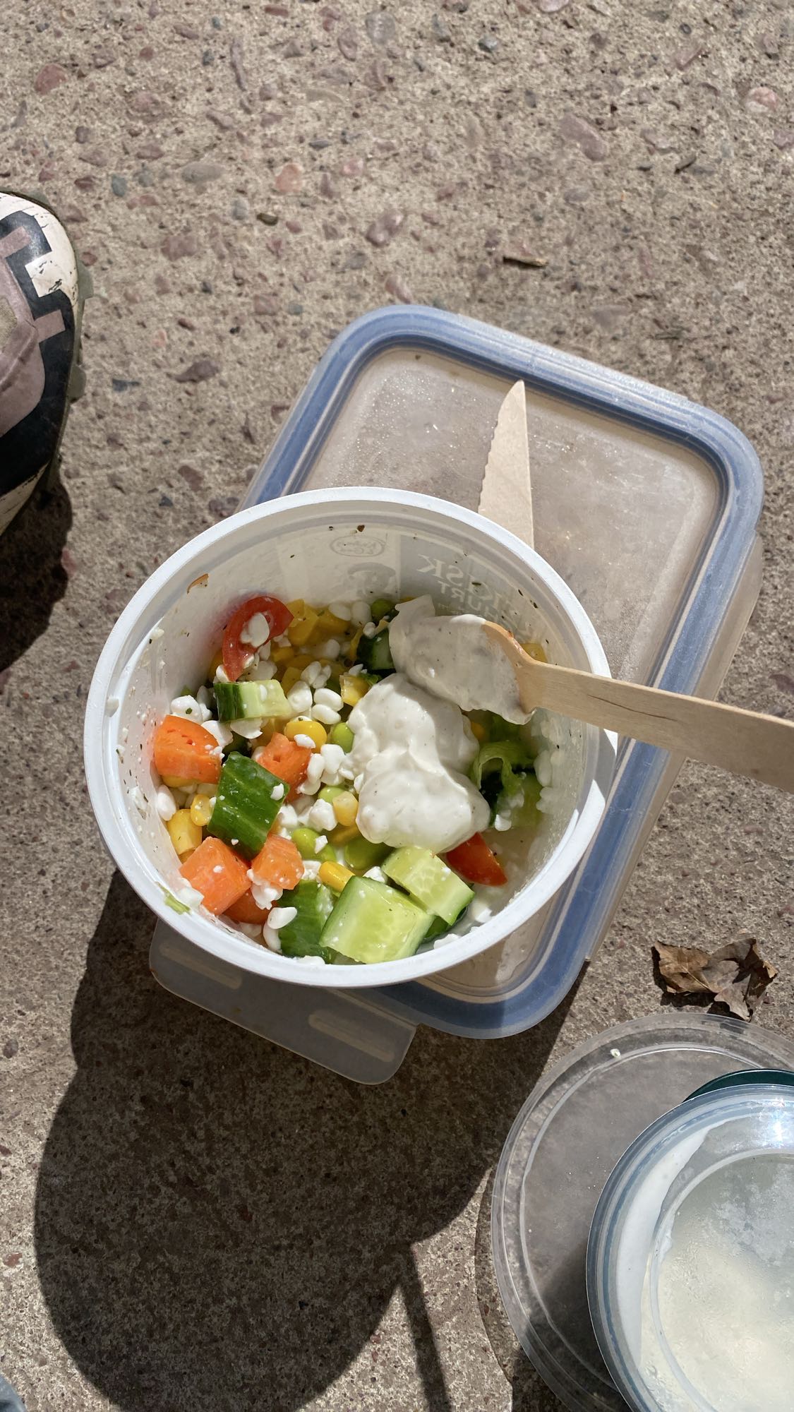 Grönsakssallad med blandsallad och yoghurt